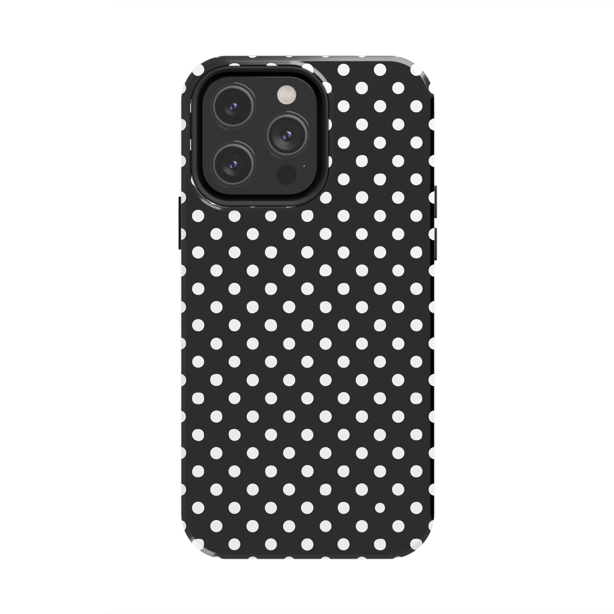 Black and White Polka Dot Phone Case  - Tough Impact-Resistant Case