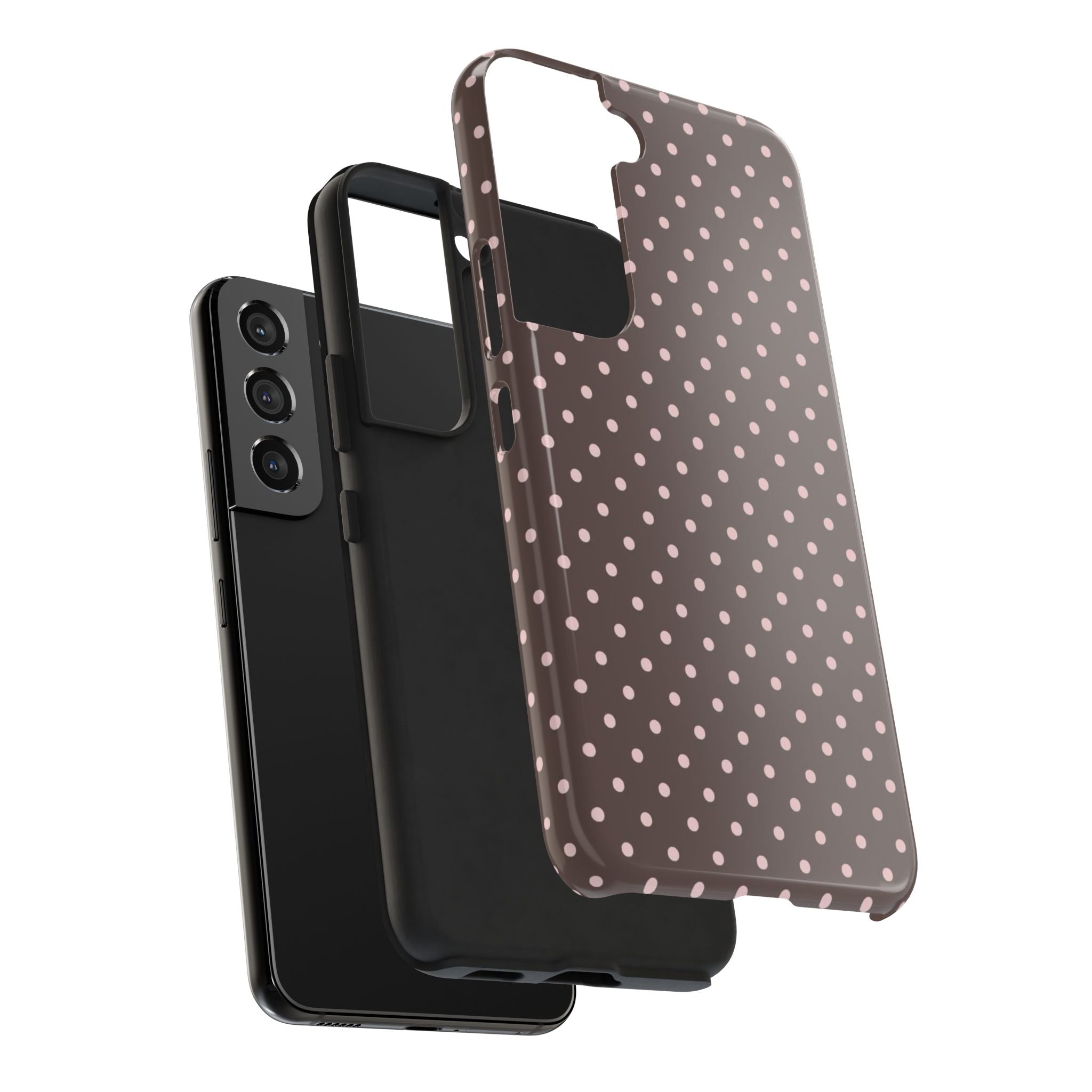 Brown with Pink Dots Phone Case  - Tough Impact-Resistant Case