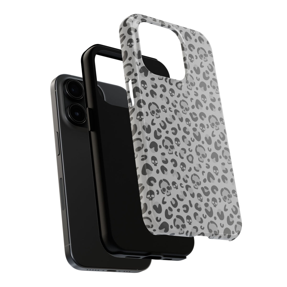 Skull Cheetah Grey Leopard Phone Case