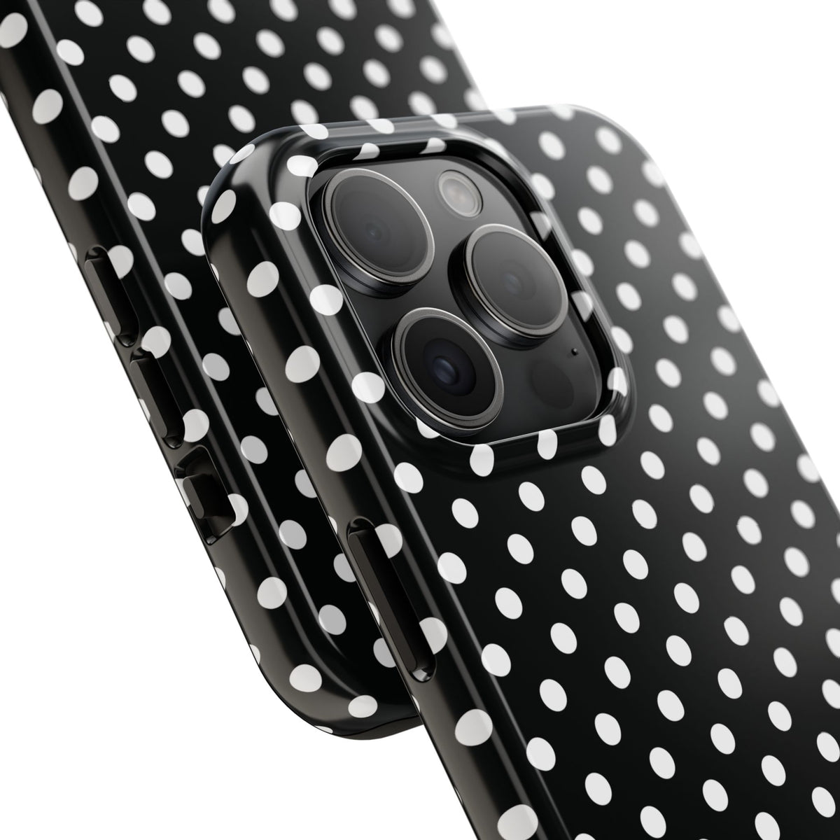 Black and White Polka Dot Phone Case  - Tough Impact-Resistant Case