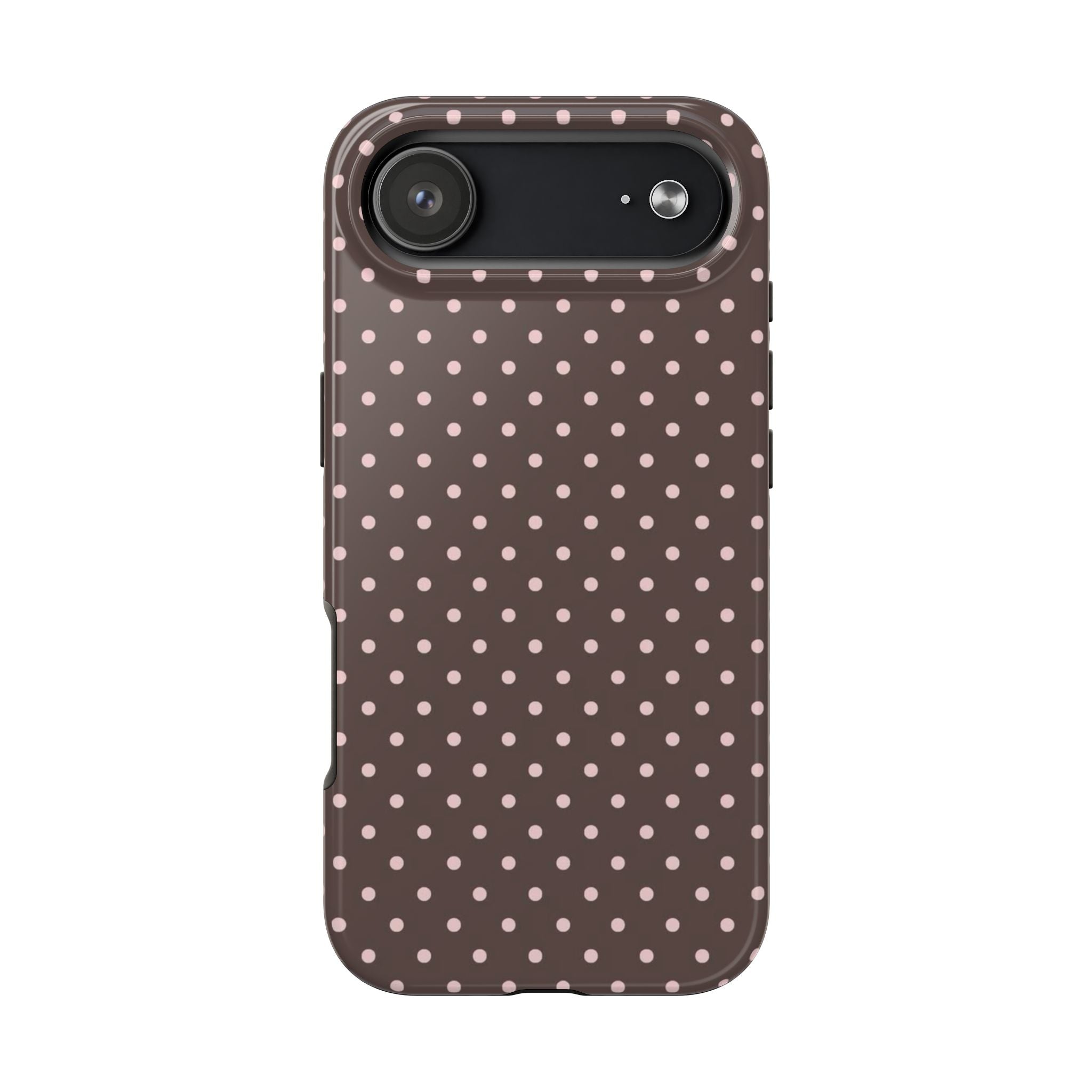 Brown with Pink Dots Phone Case  - Tough Impact-Resistant Case