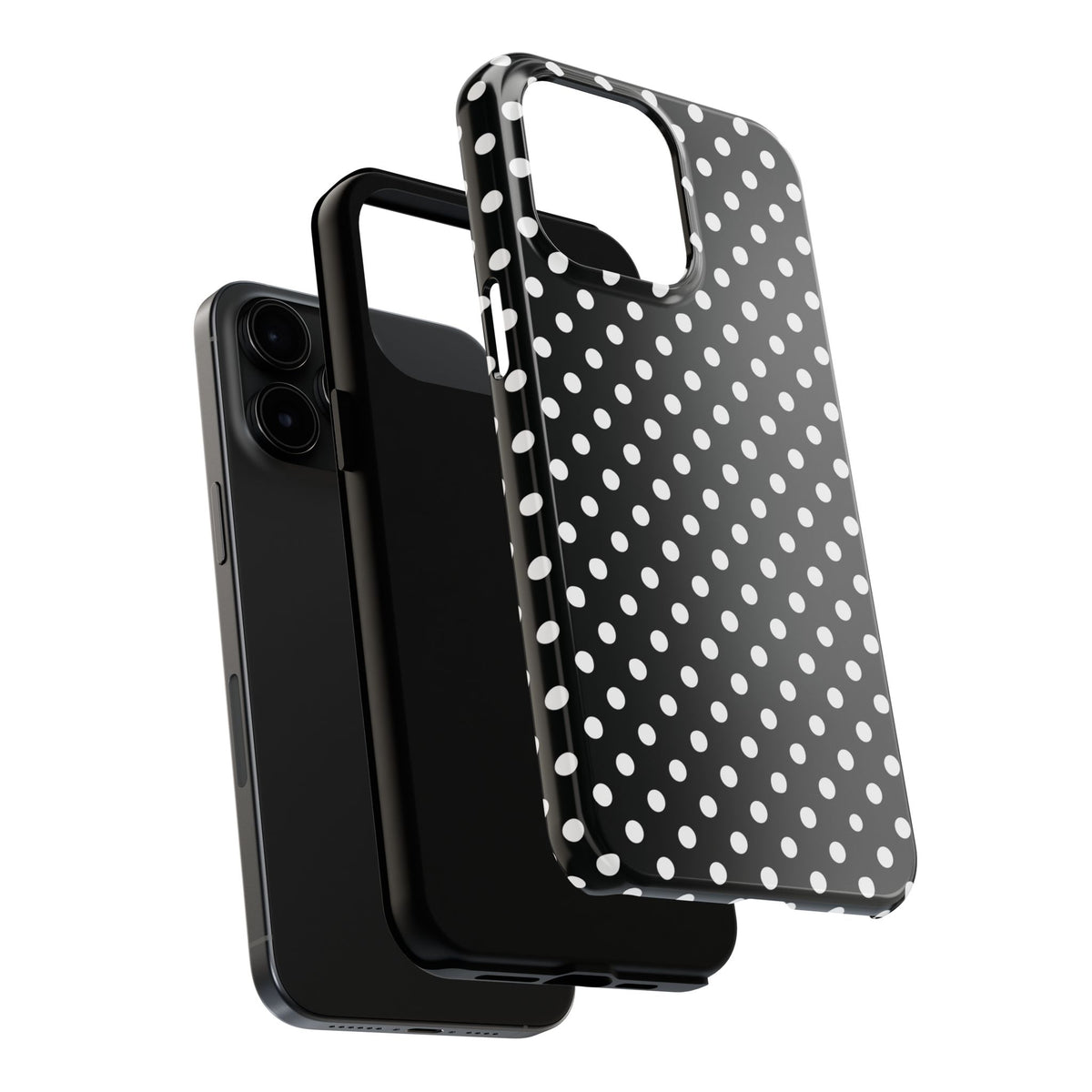 Black and White Polka Dot Phone Case  - Tough Impact-Resistant Case