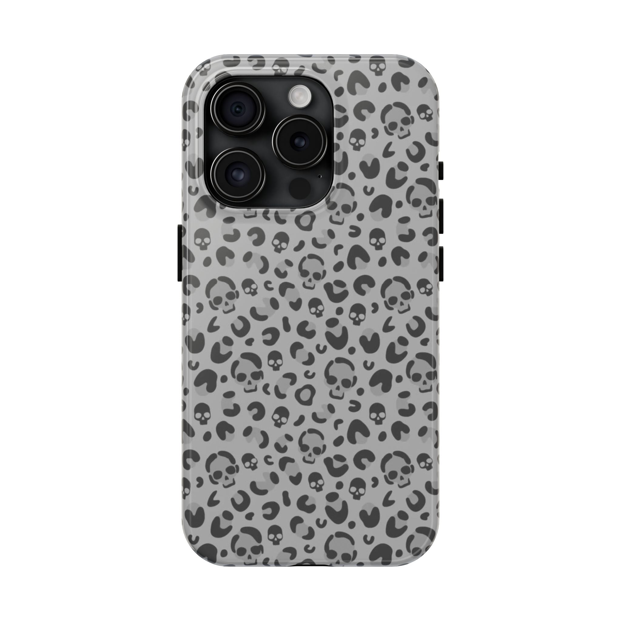 Skull Cheetah Grey Leopard Phone Case