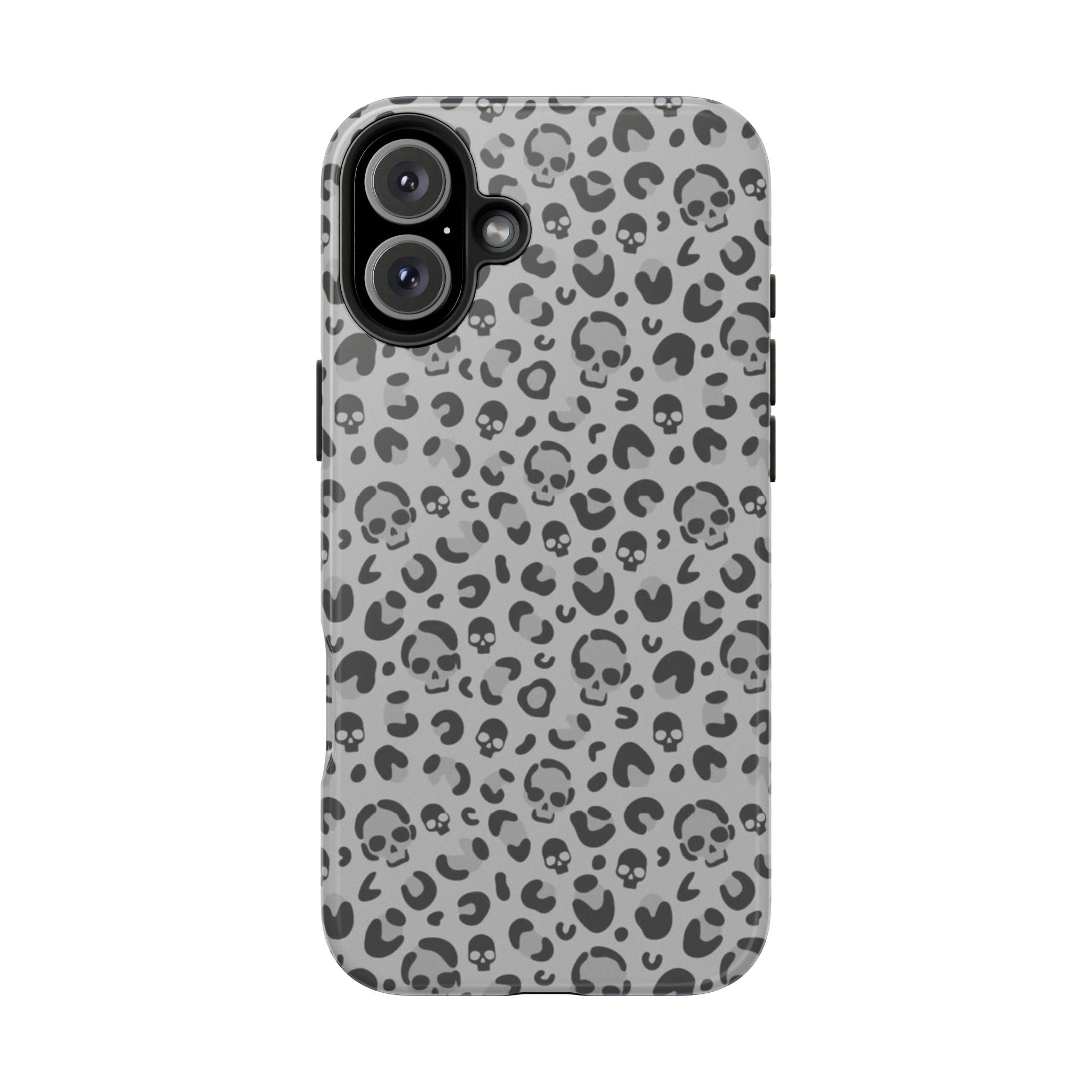 Skull Cheetah Grey Leopard Phone Case