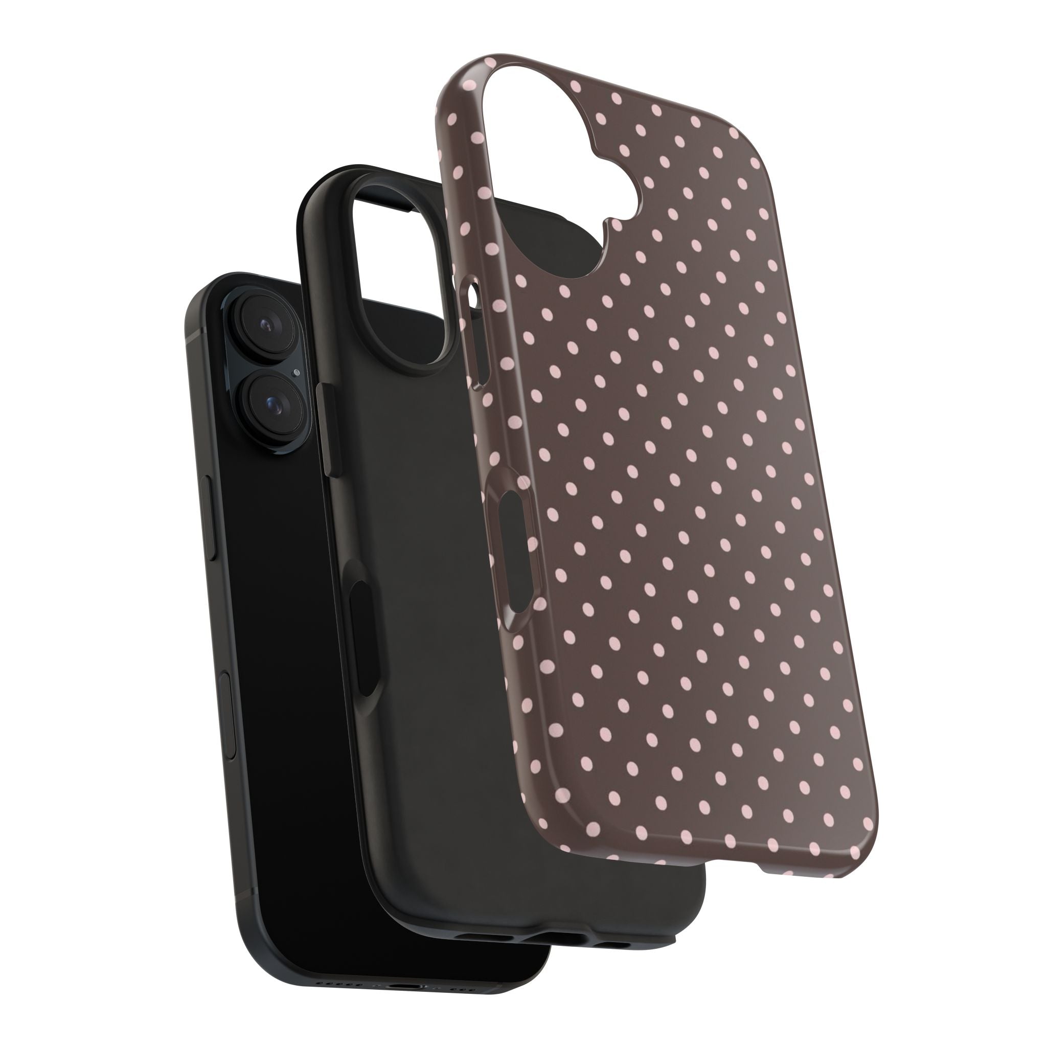 Brown with Pink Dots Phone Case  - Tough Impact-Resistant Case