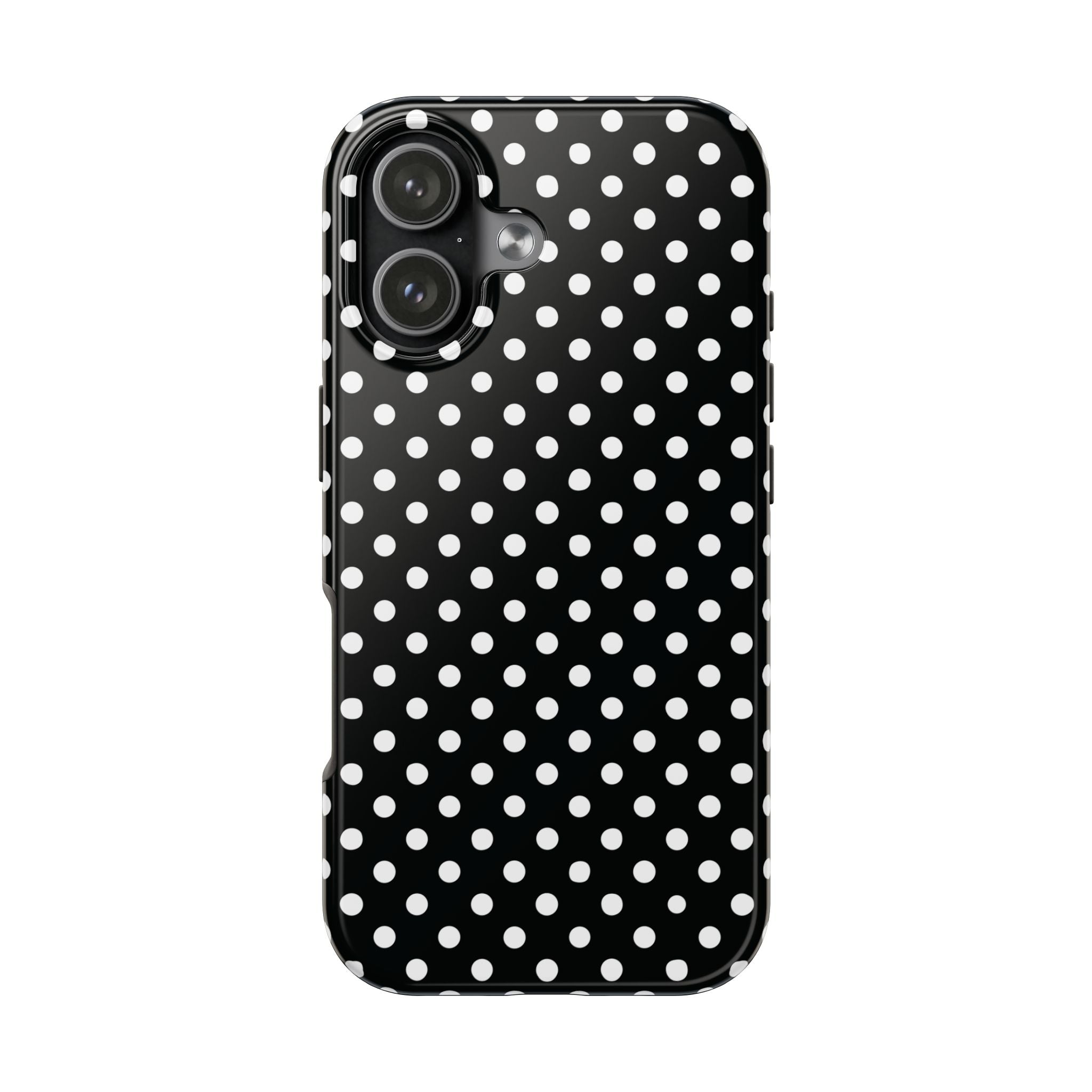Black and White Polka Dot Phone Case  - Tough Impact-Resistant Case