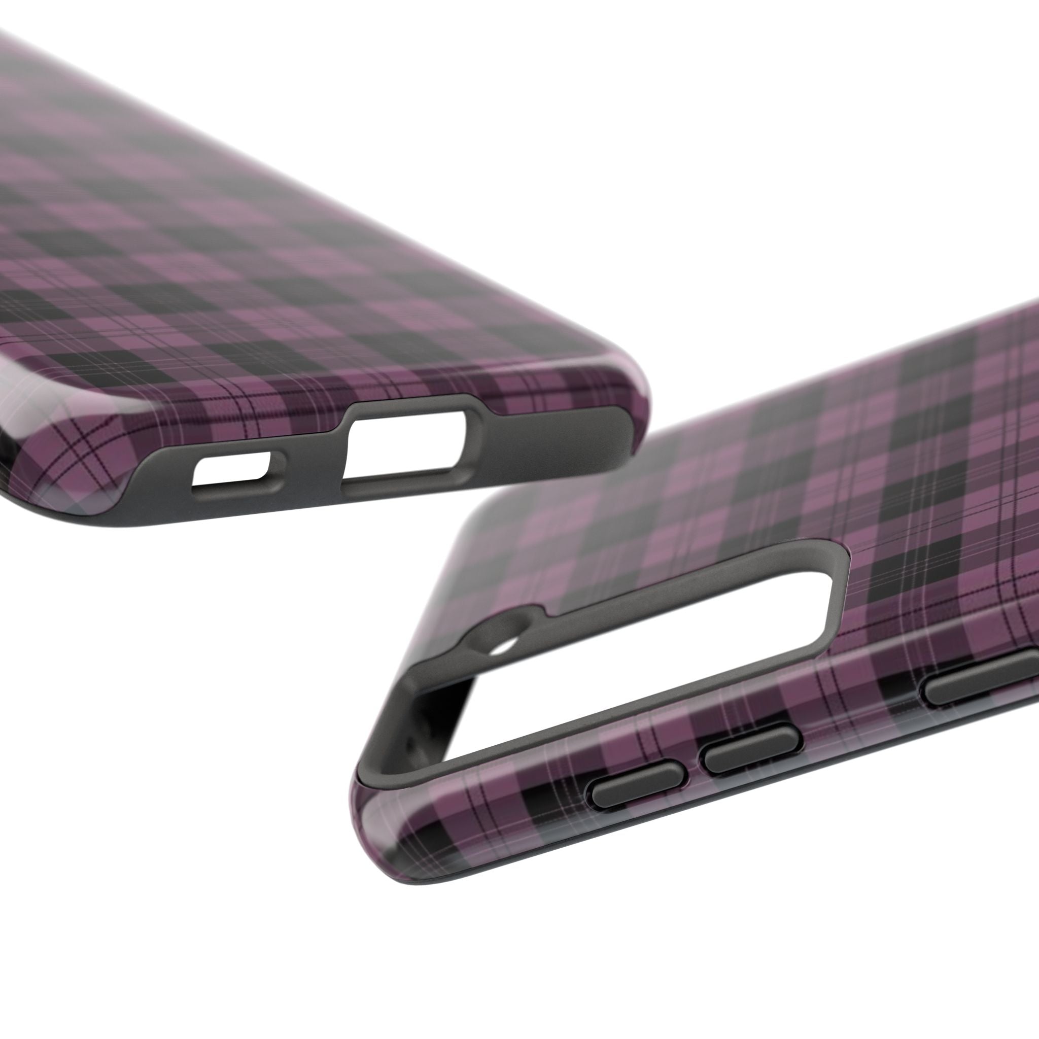 Emo Dark Pink Gingham Plaid Phone Case  - Tough Impact-Resistant Case