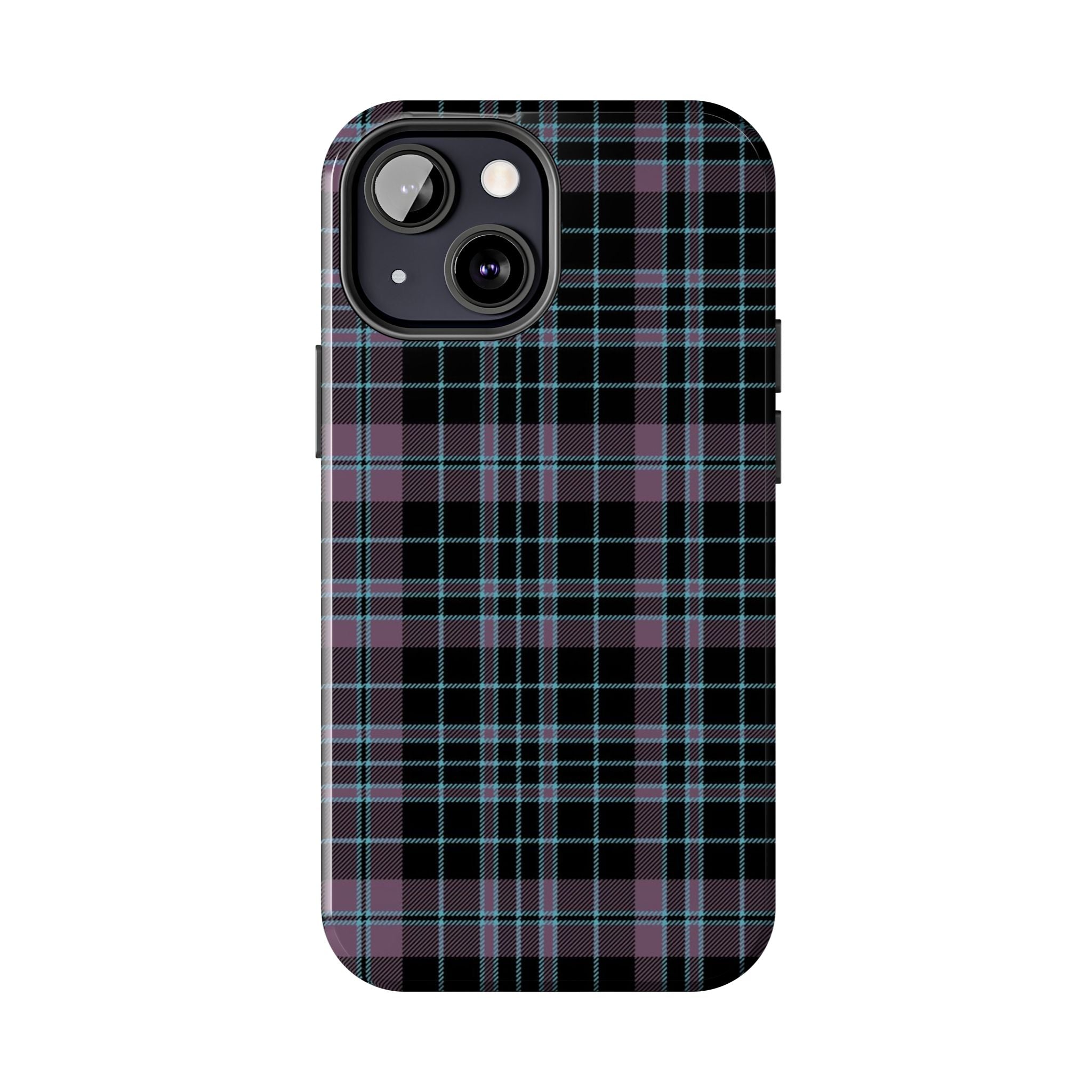 Punk Purple and Blue Plaid Phone Case