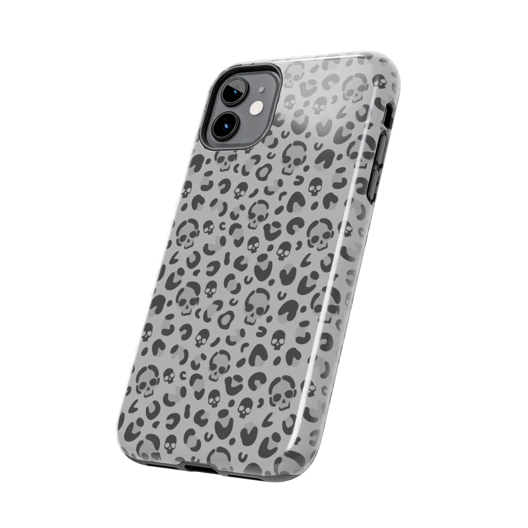 Skull Cheetah Grey Leopard Phone Case