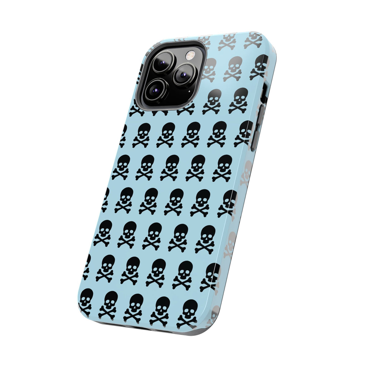 Blue Punk Skull Print Phone Case