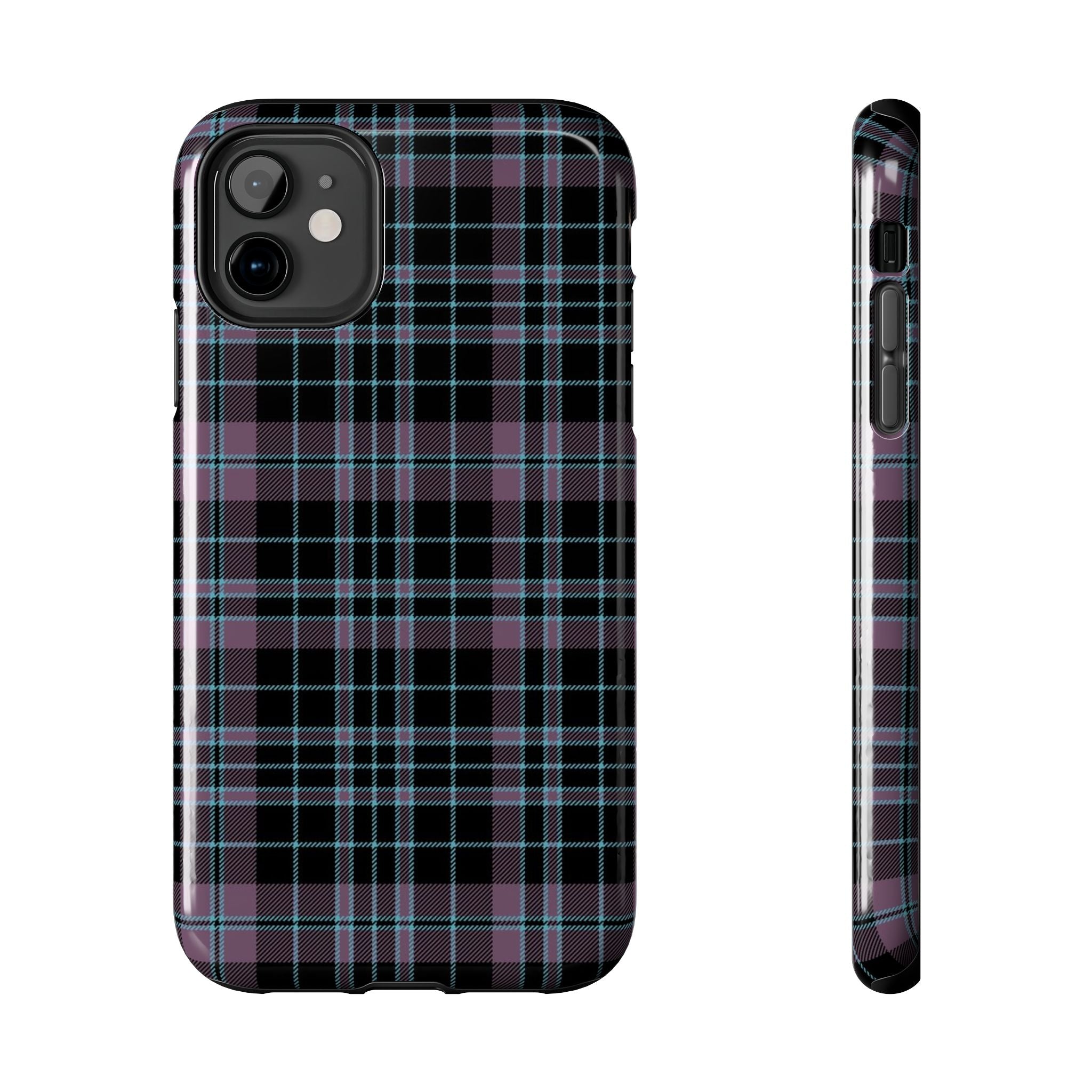 Punk Purple and Blue Plaid Phone Case