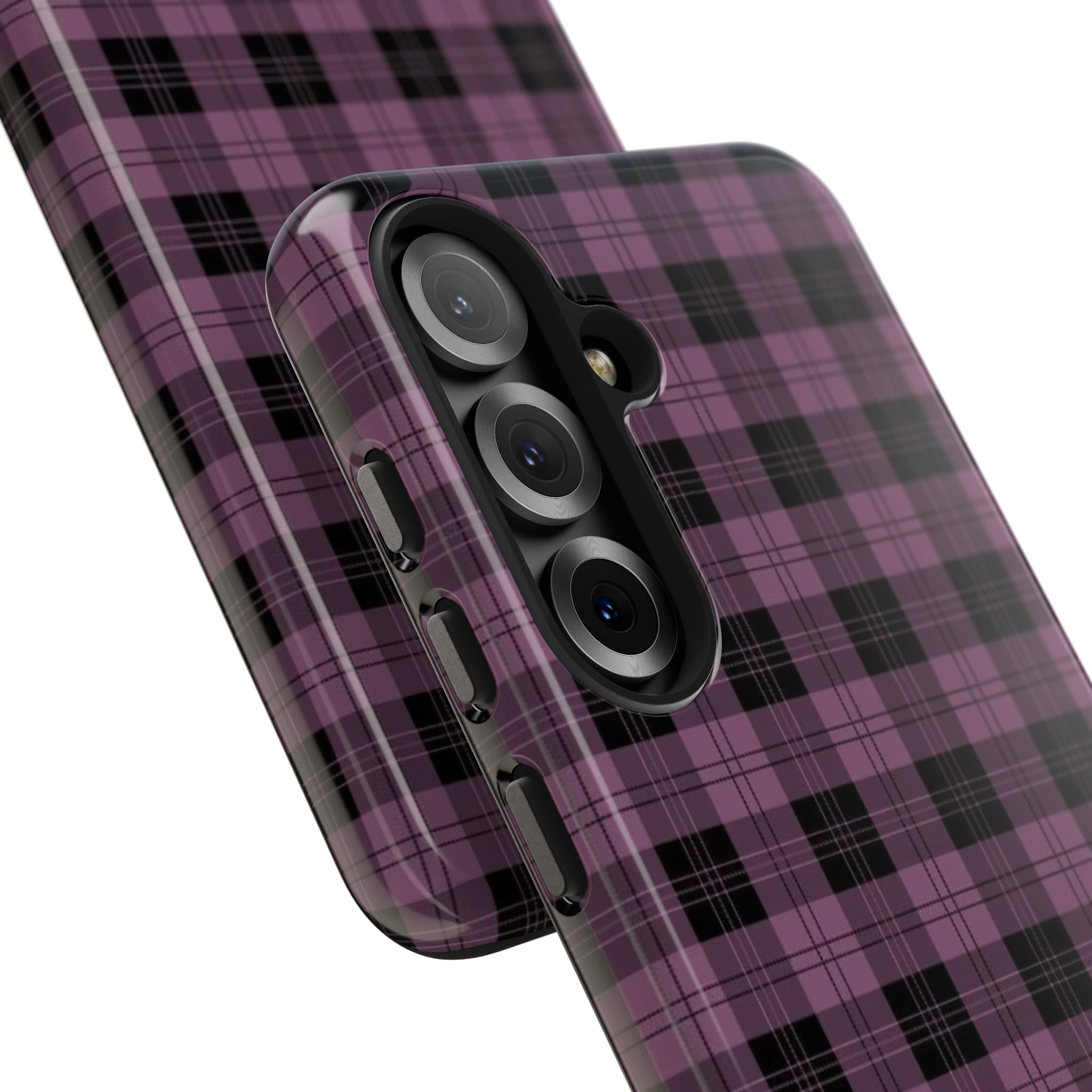 Emo Dark Pink Gingham Plaid Phone Case  - Tough Impact-Resistant Case