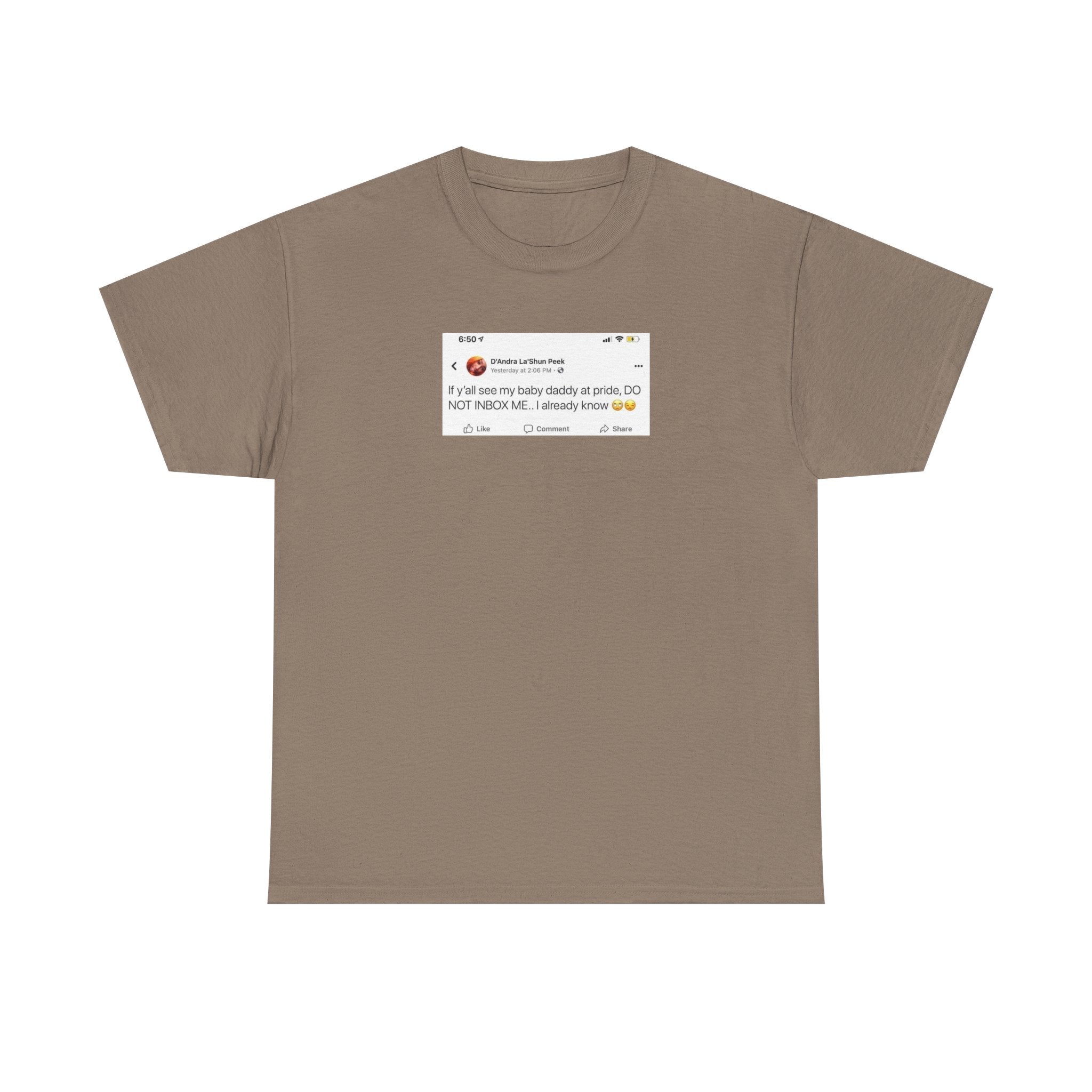 If you see my baby daddy at pride do not message me 100% Cotton Tee