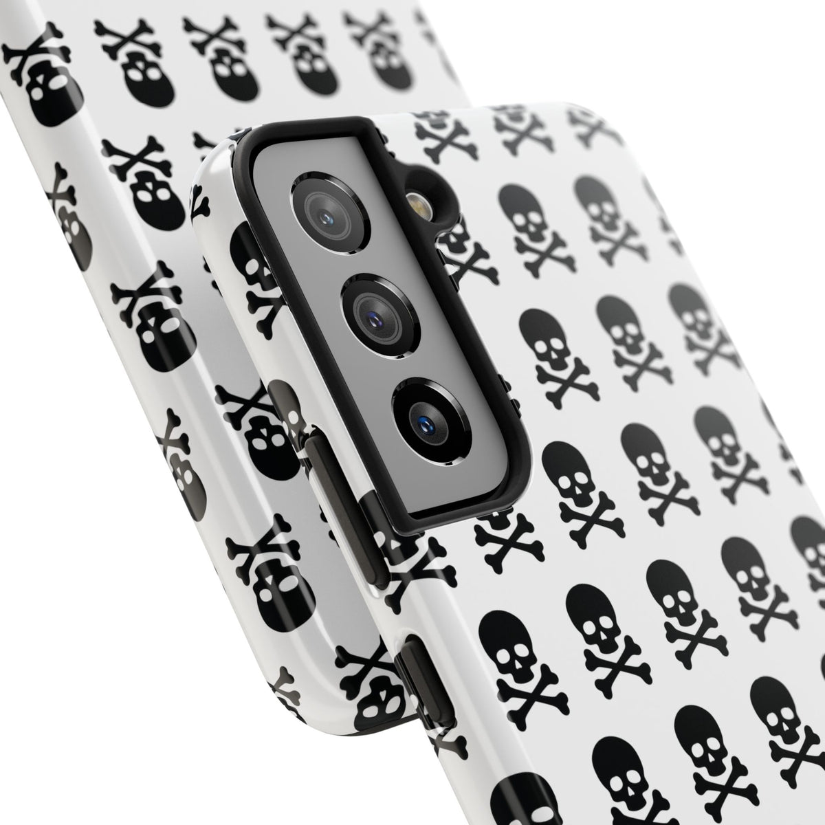 White Punk Skull Print Phone Case