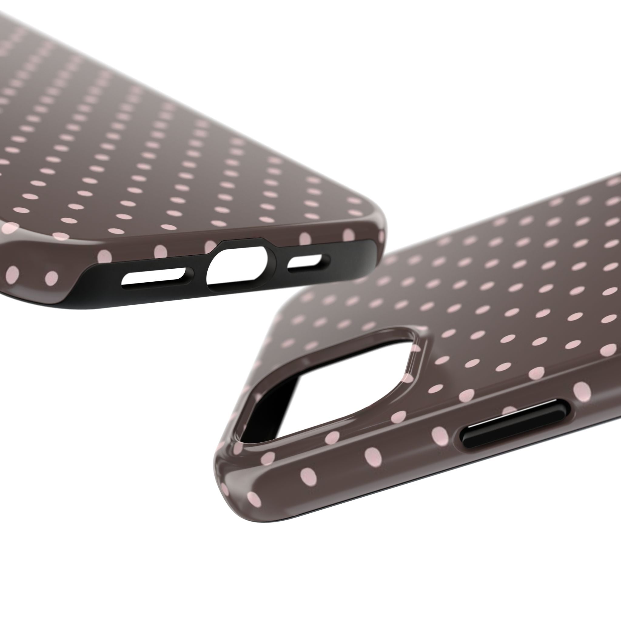 Brown with Pink Dots Phone Case  - Tough Impact-Resistant Case