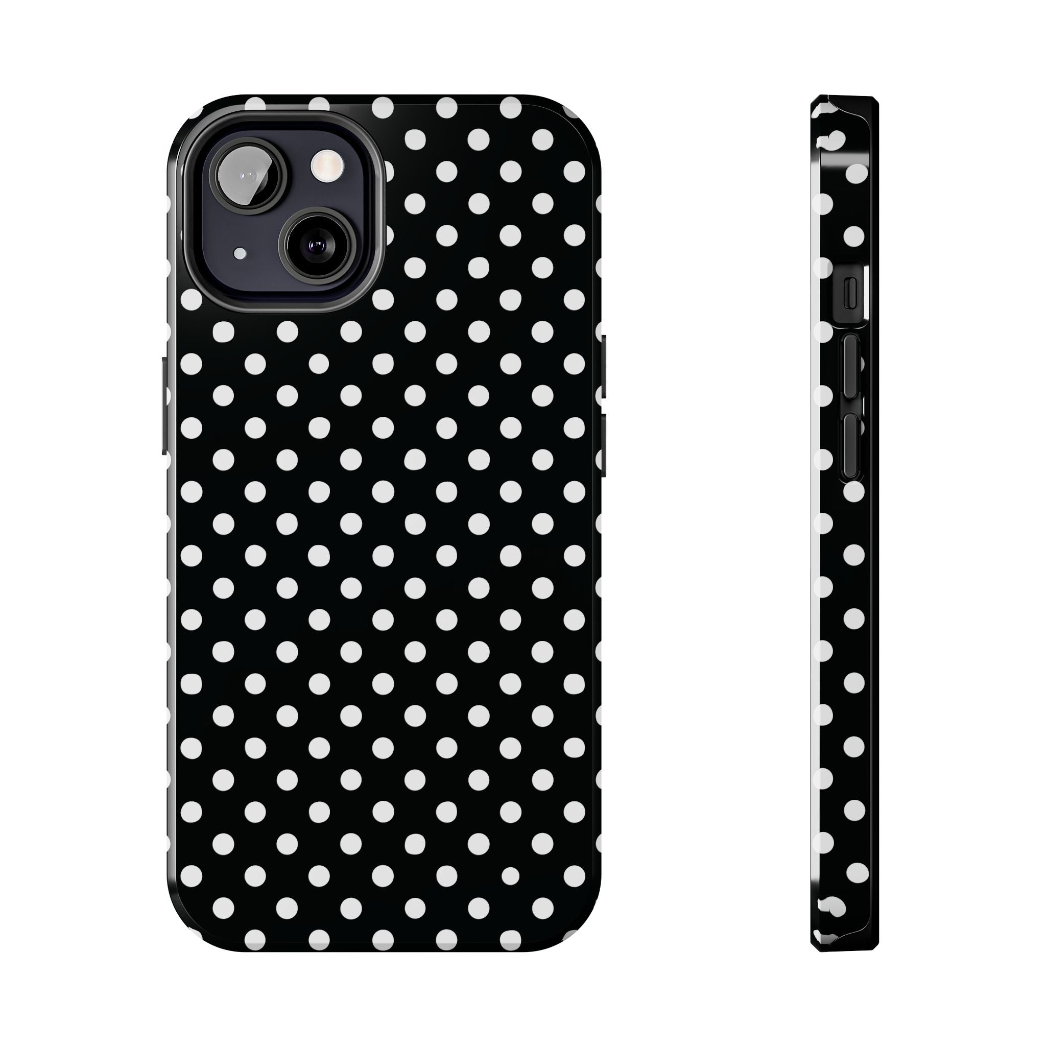 Black and White Polka Dot Phone Case  - Tough Impact-Resistant Case