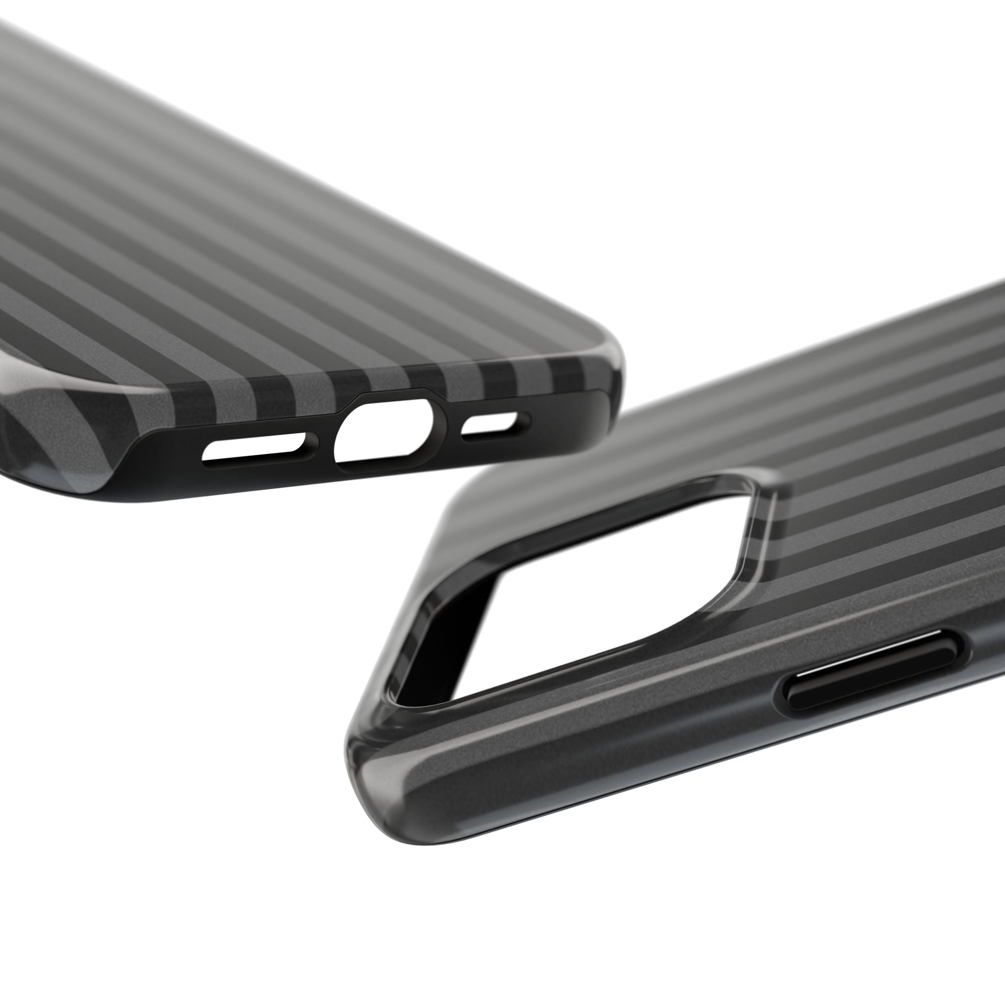 Dark Grey and Black Stripes Phone Case