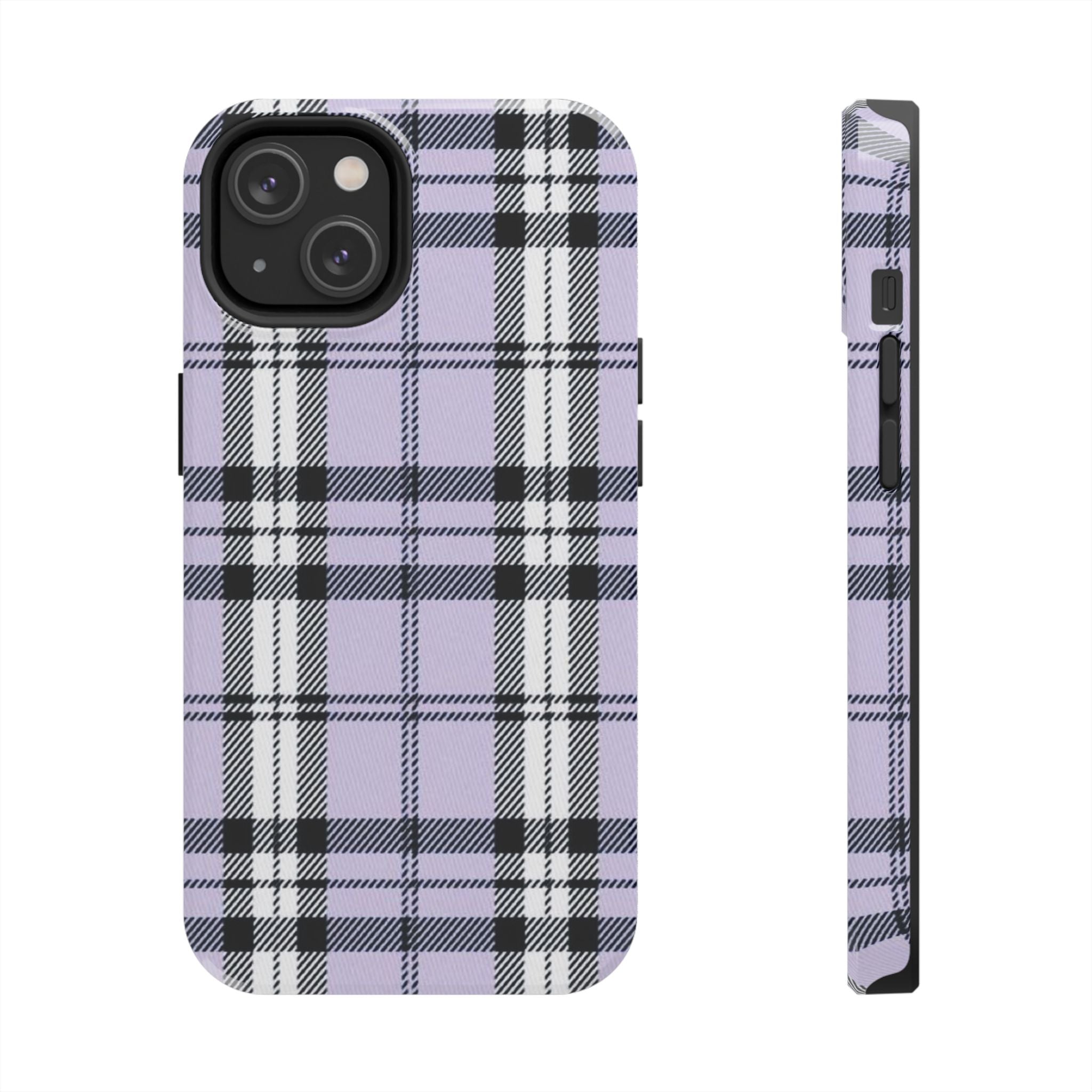 Lavender Light Purple Gingham Plaid Phone Case  - Tough Impact-Resistant Case