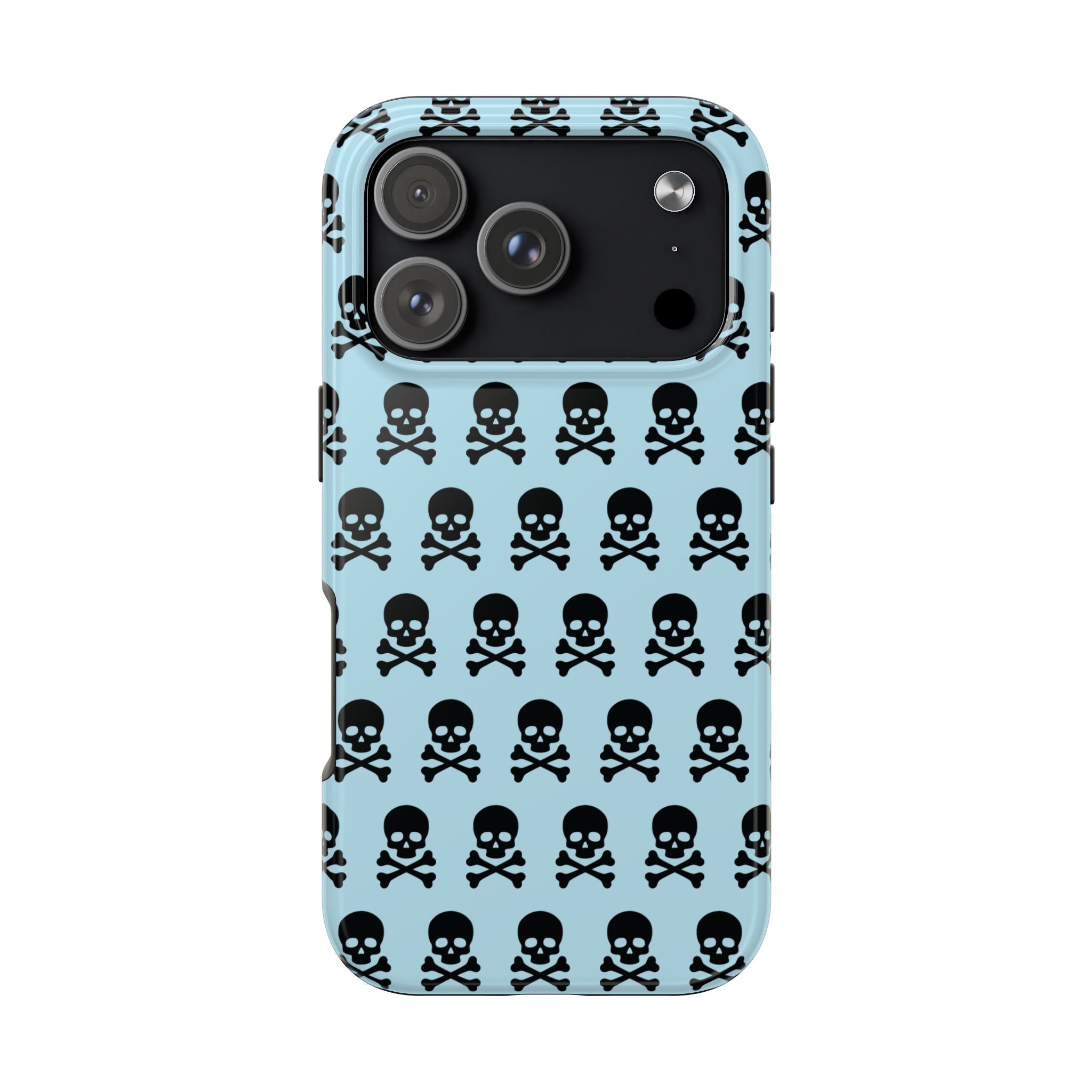 Blue Punk Skull Print Phone Case