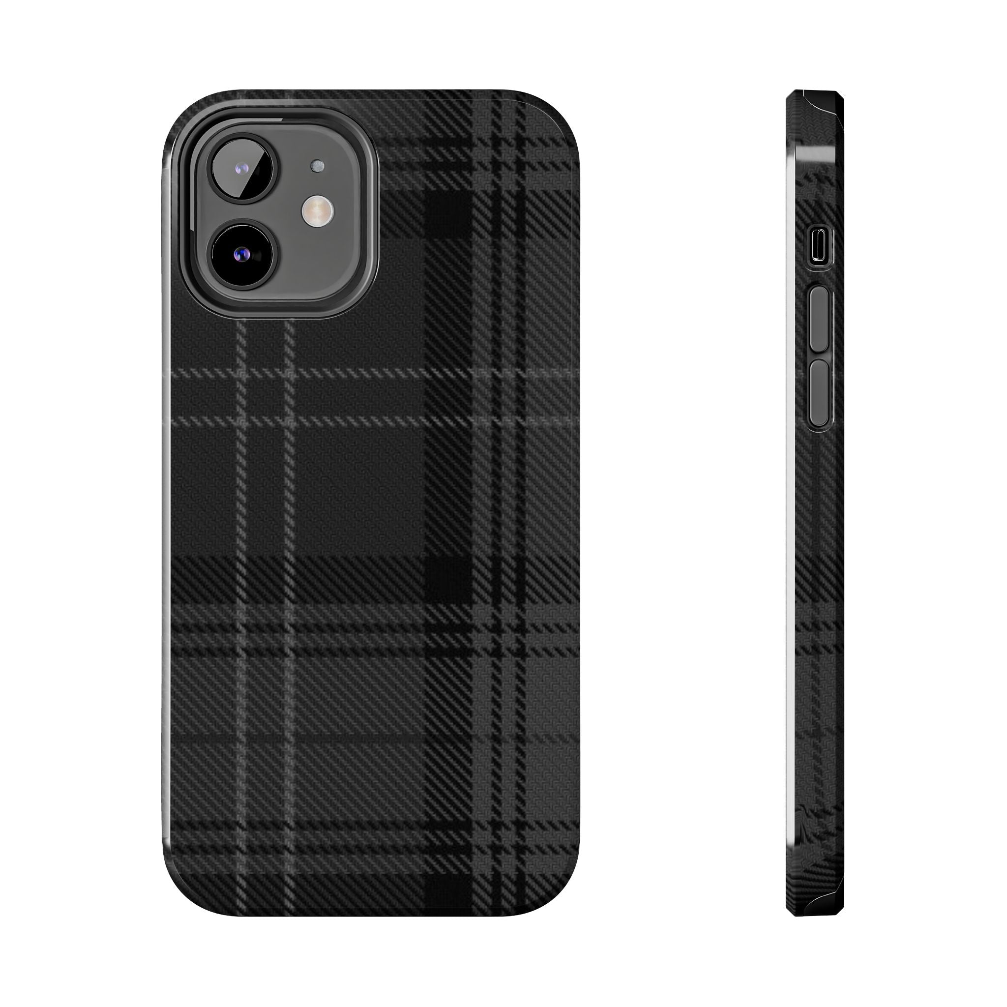 Black Plaid Phone Case  - Tough Impact-Resistant Case
