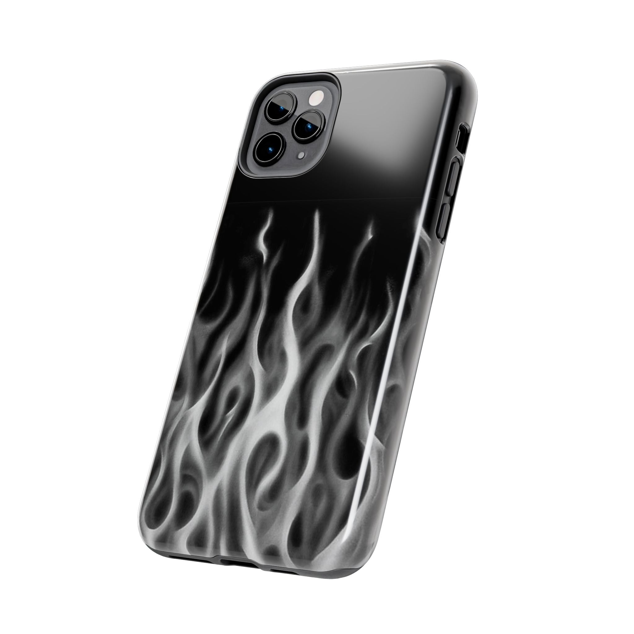 White Airbrush Flames Phone Case  - Tough Impact-Resistant Case
