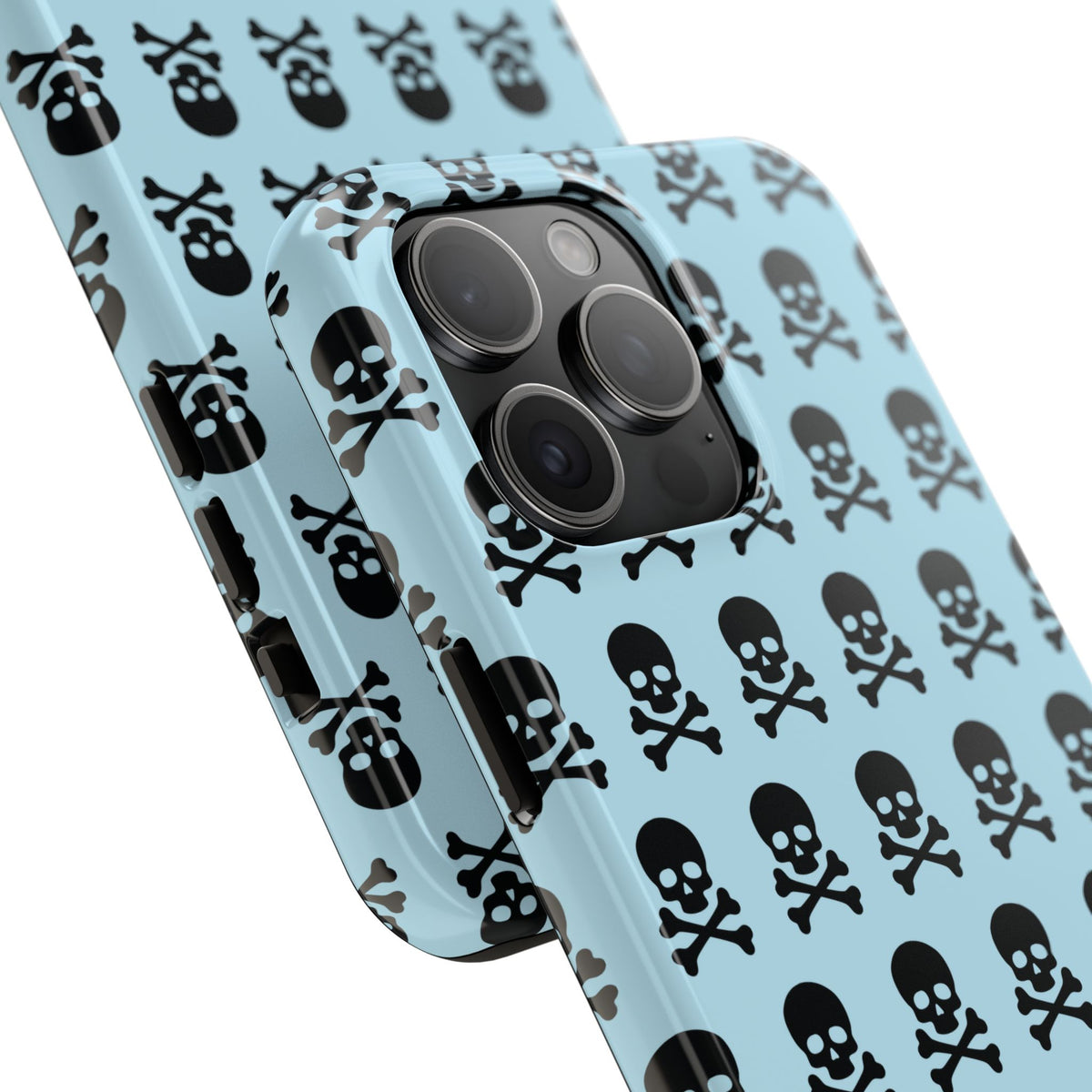 Blue Punk Skull Print Phone Case