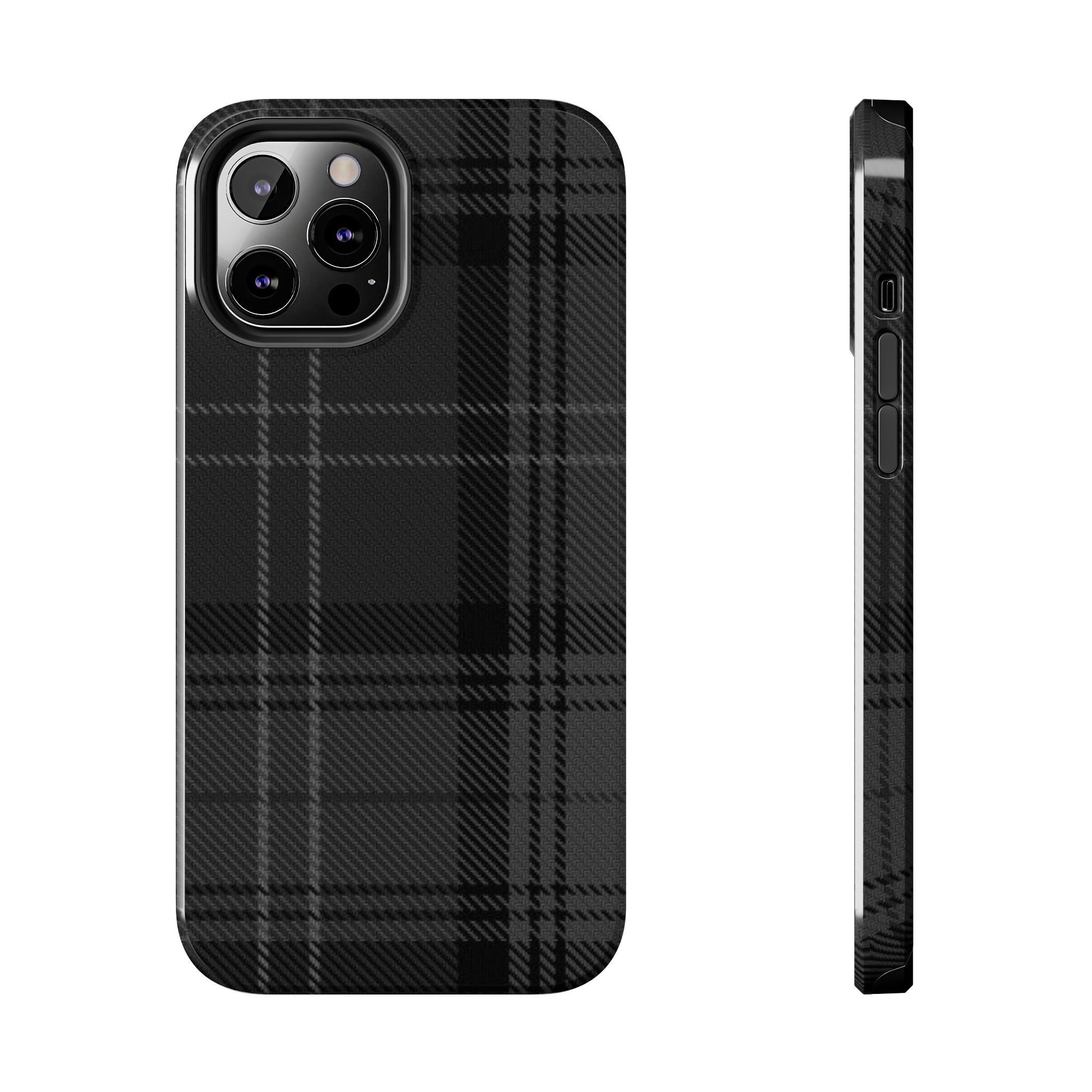 Black Plaid Phone Case  - Tough Impact-Resistant Case