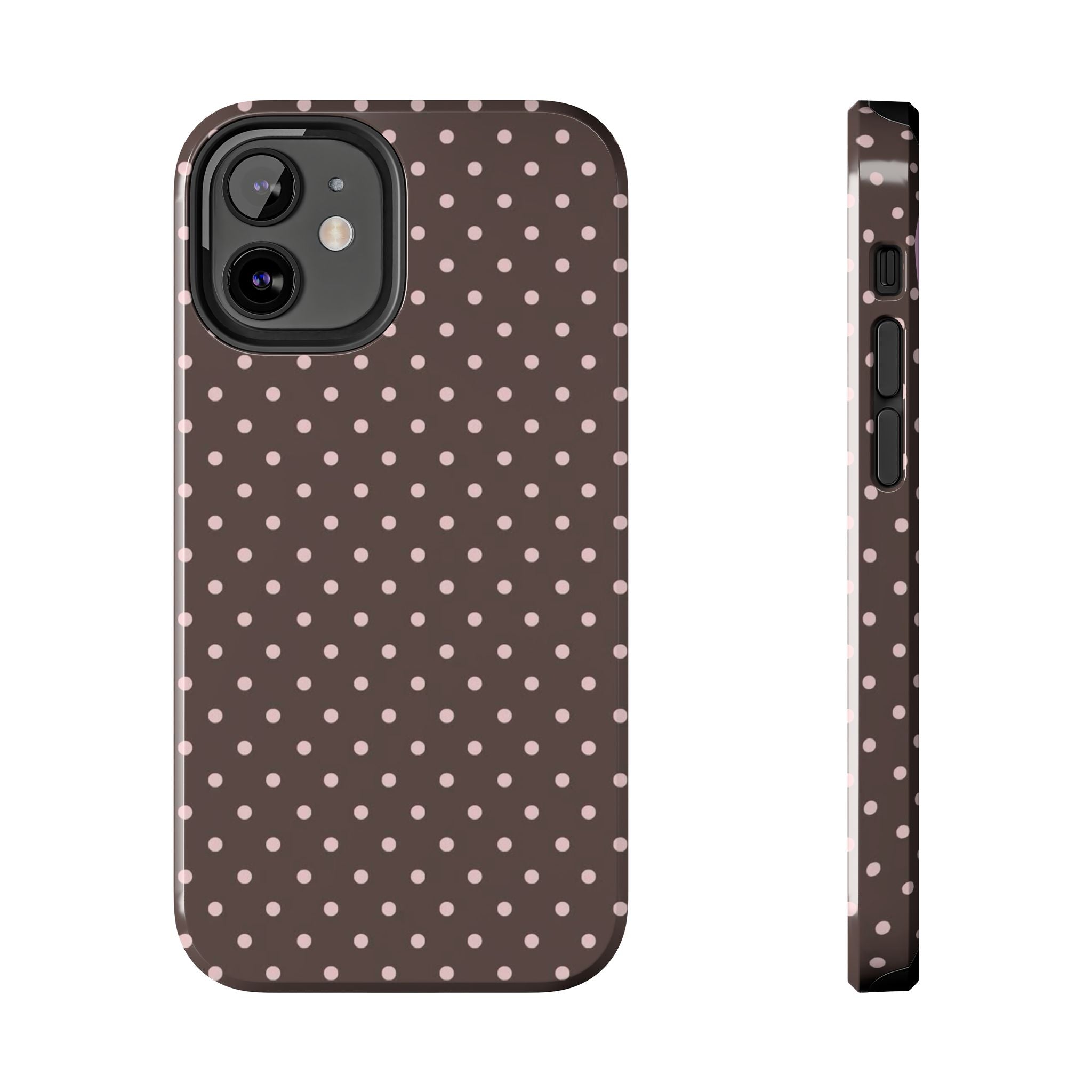 Brown with Pink Dots Phone Case  - Tough Impact-Resistant Case