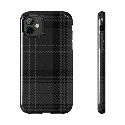Black Plaid Phone Case  - Tough Impact-Resistant Case