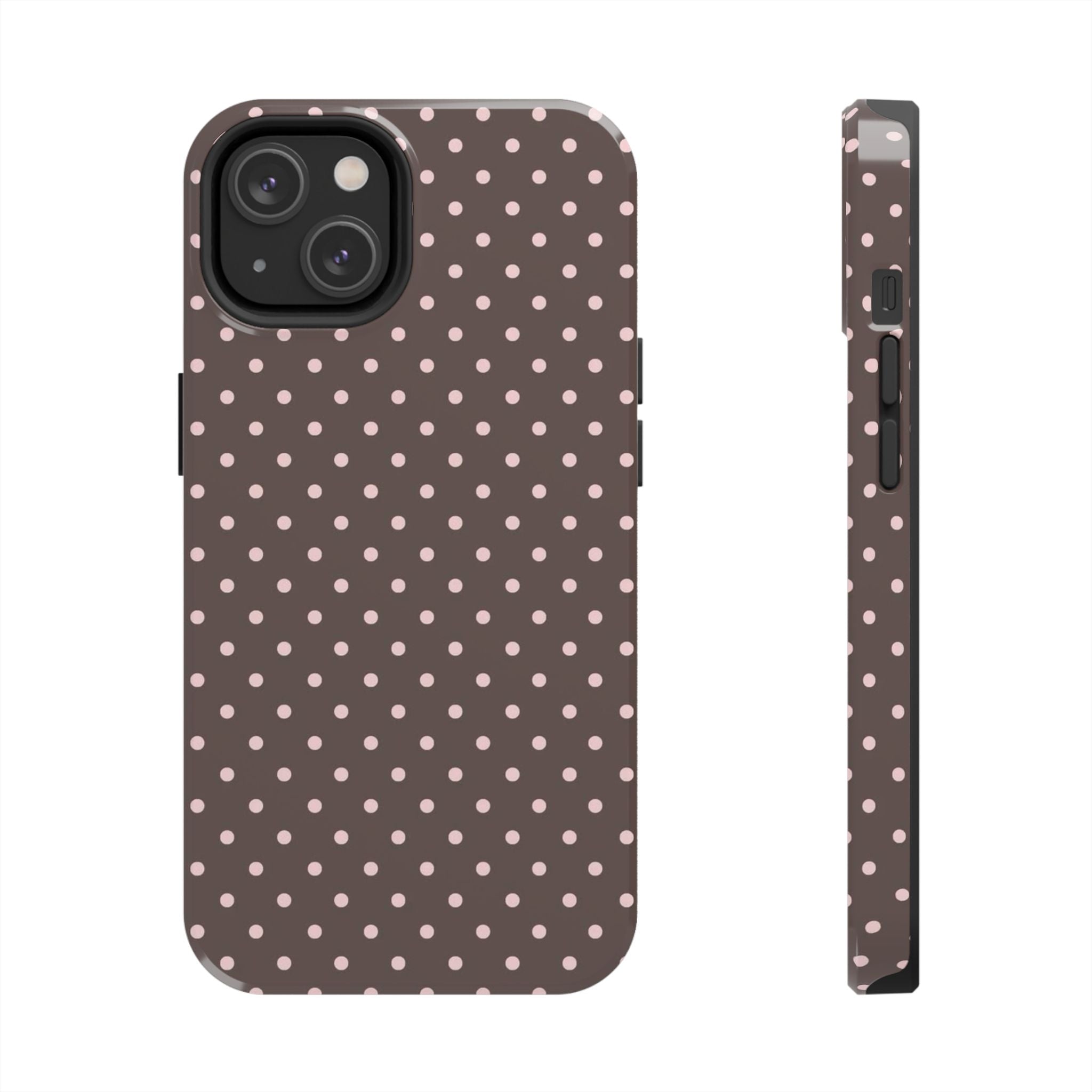Brown with Pink Dots Phone Case  - Tough Impact-Resistant Case
