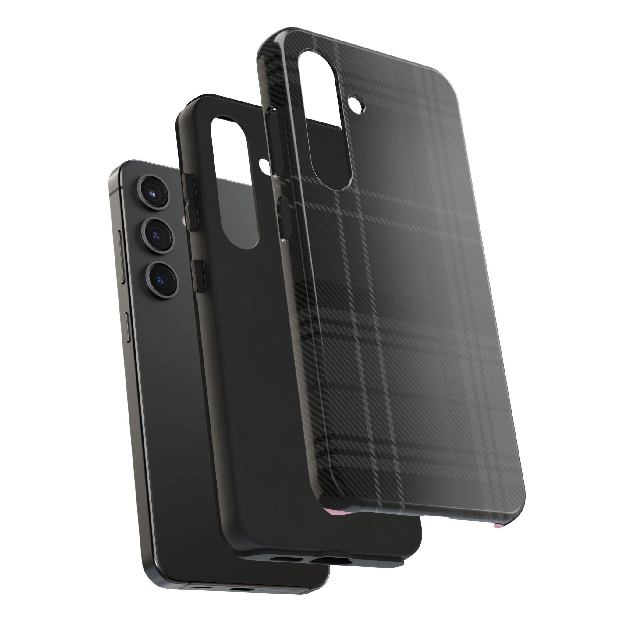 Black Plaid Phone Case  - Tough Impact-Resistant Case