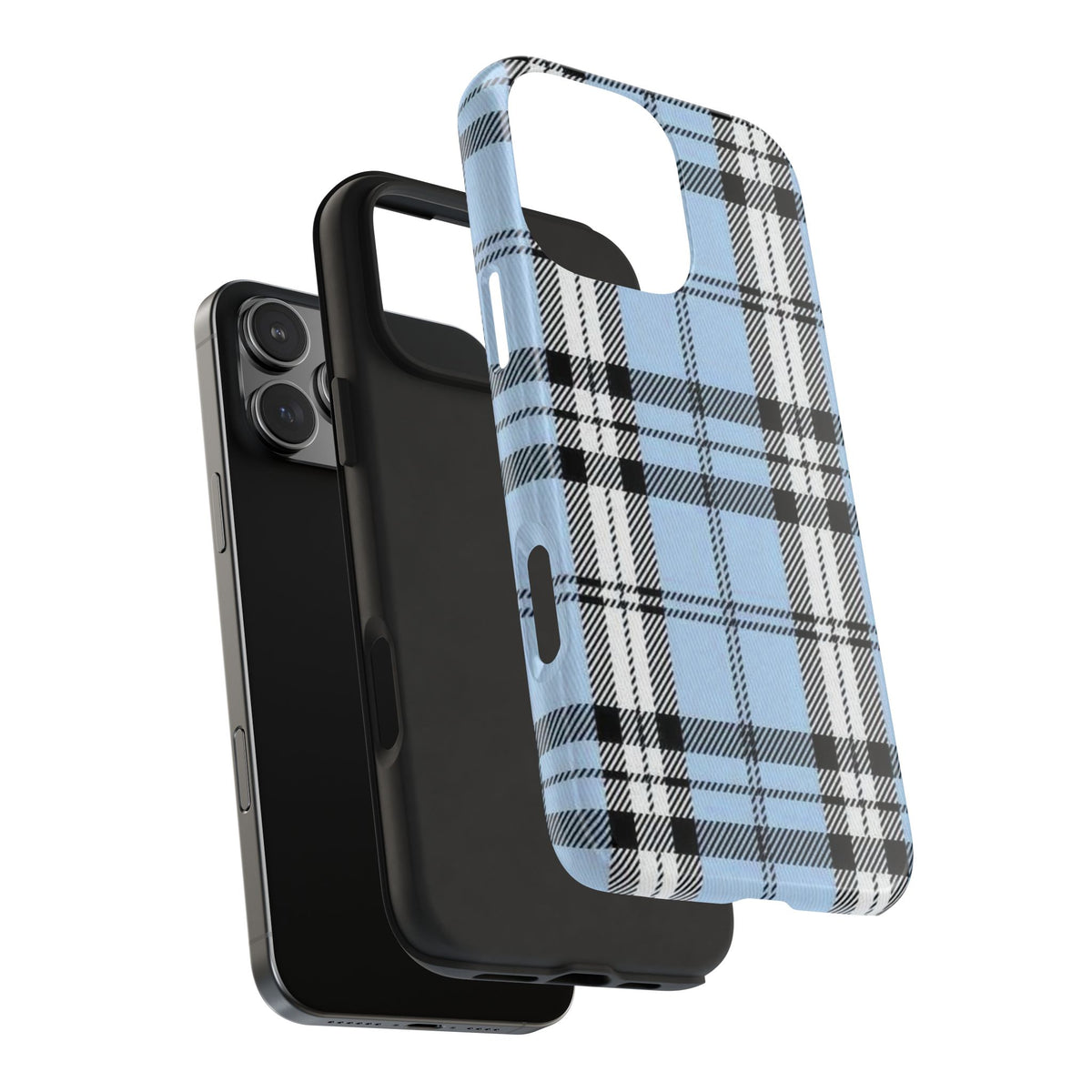 Light Baby Blue Gingham Plaid Phone Case