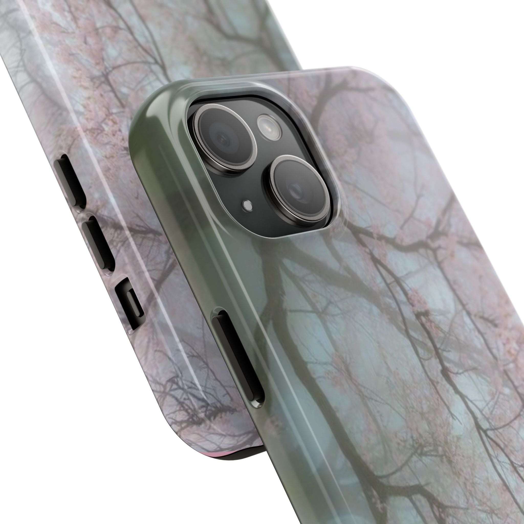 Foggy Cherry Blossom Cyber Phone Case  - Tough Impact-Resistant Case