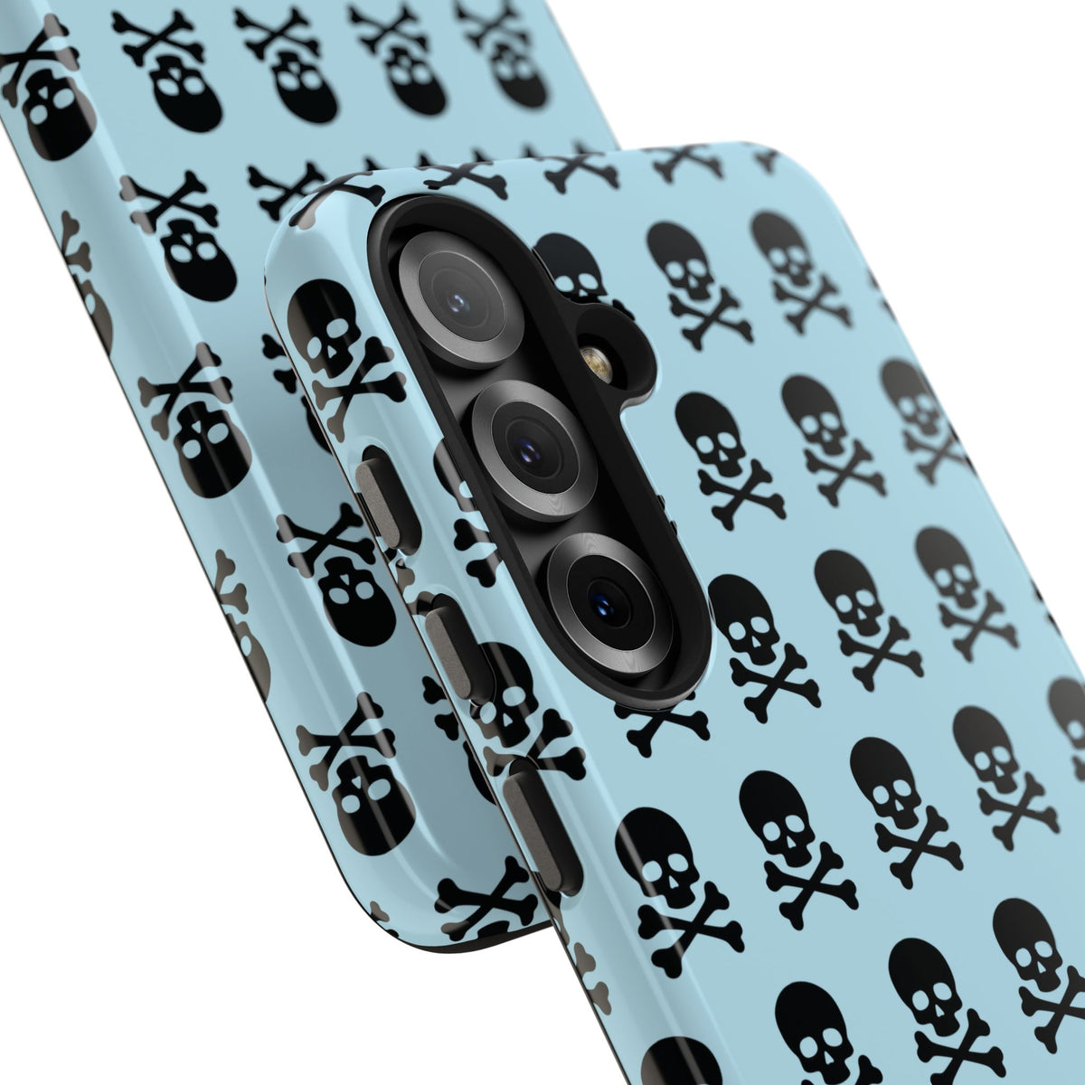 Blue Punk Skull Print Phone Case