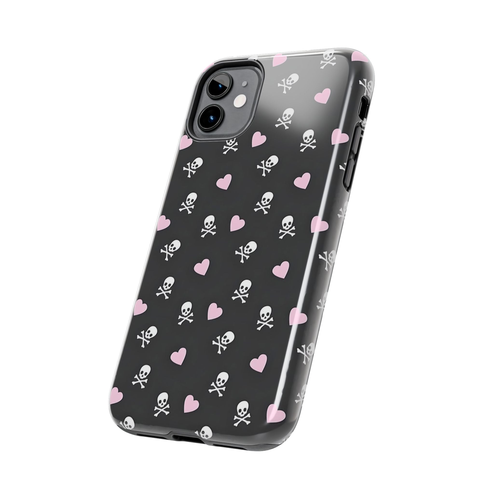 Cute Skulls and Hearts Phone Case  - Tough Impact-Resistant Case