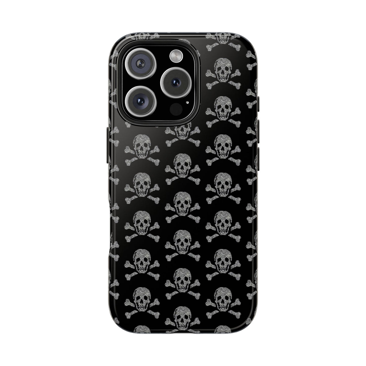 Silver Skull Print Phone Case  - Tough Impact-Resistant Case