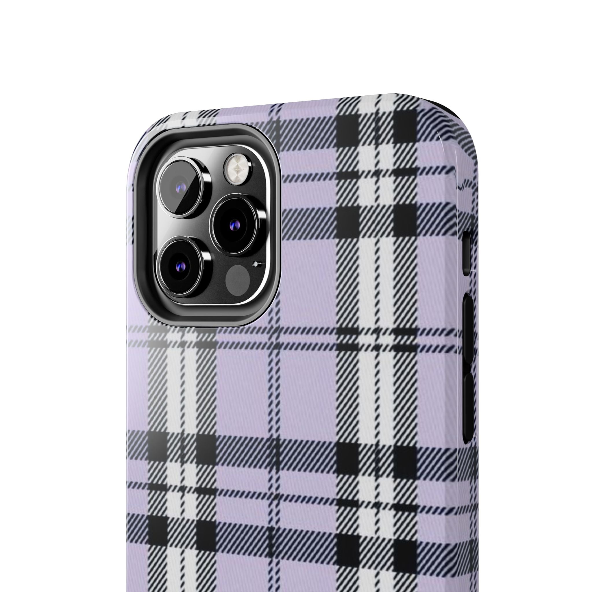 Lavender Light Purple Gingham Plaid Phone Case  - Tough Impact-Resistant Case