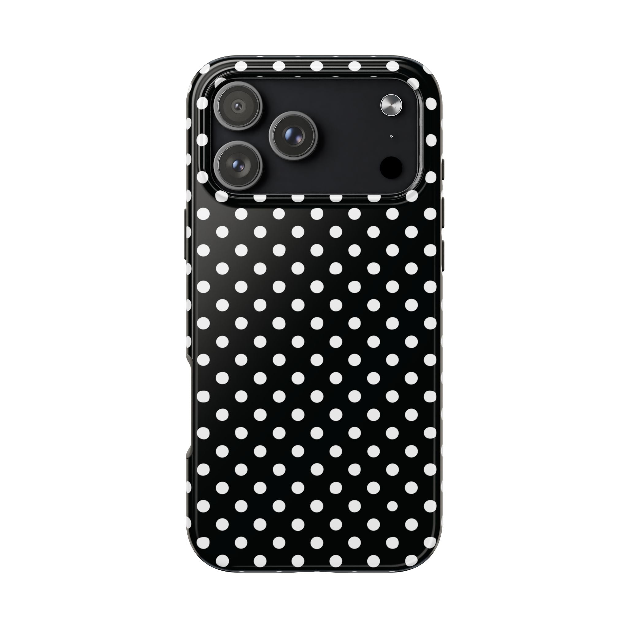 Black and White Polka Dot Phone Case  - Tough Impact-Resistant Case