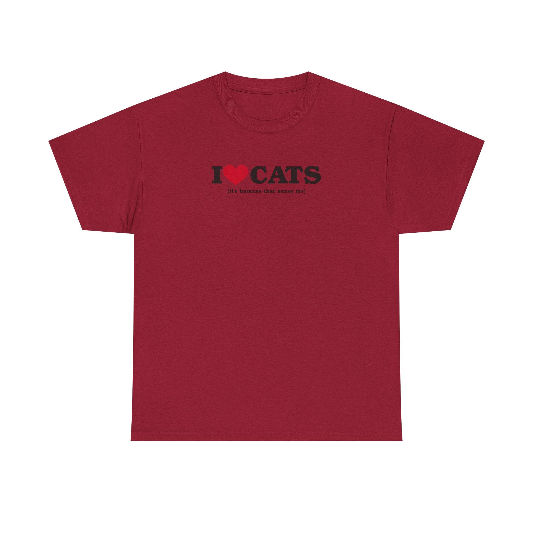 I Heart Cats (It's Humans That Annoy Me) 100% Cotton Tee
