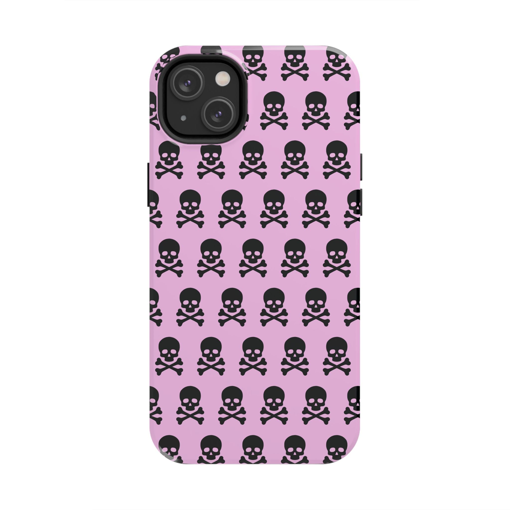 Pink Punk Skull Print Phone Case