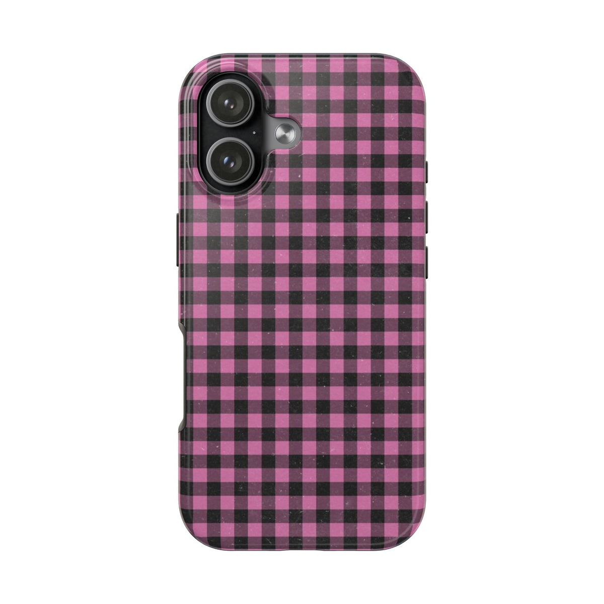 Pink and Black Faded Gingham Plaid Phone Case