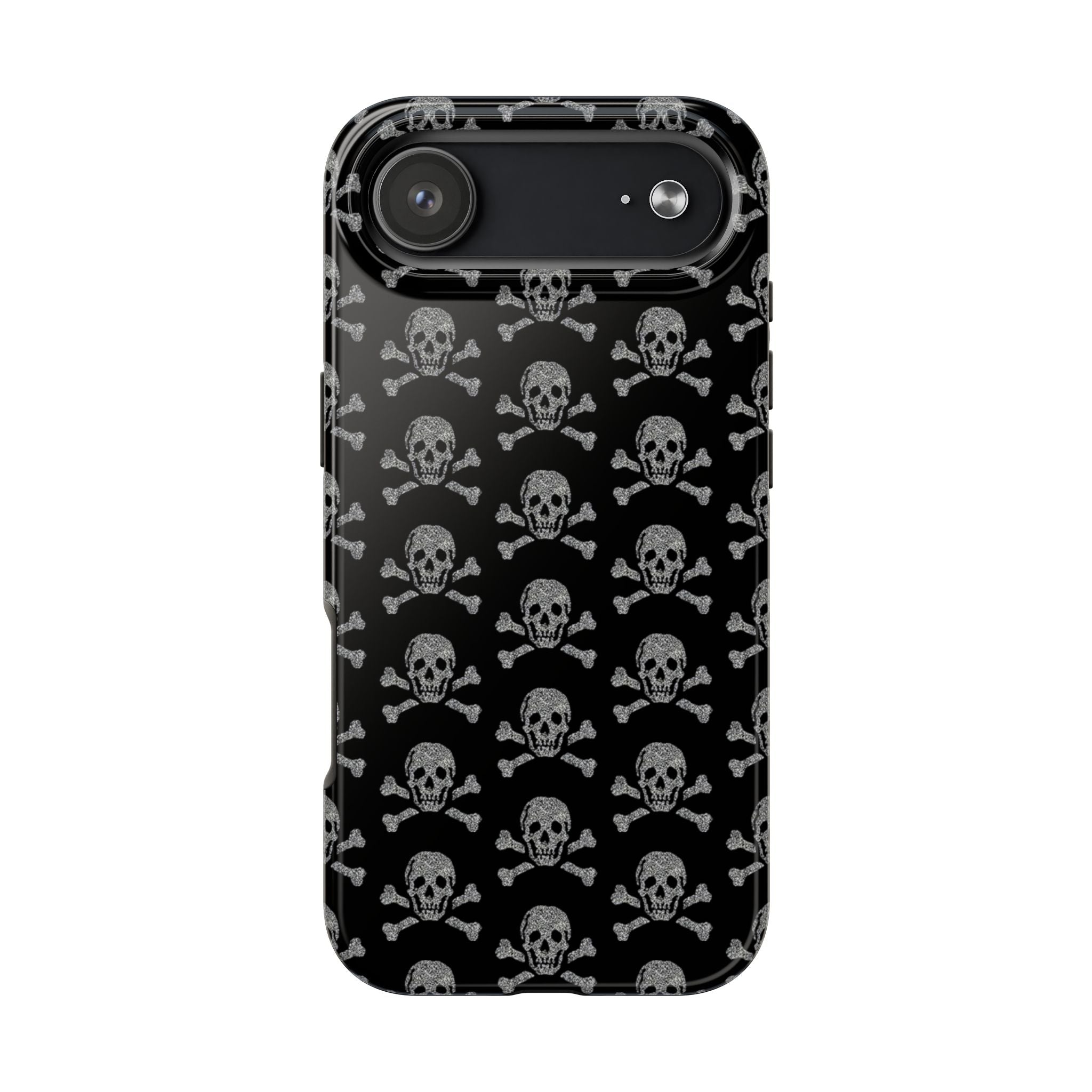 Silver Skull Print Phone Case  - Tough Impact-Resistant Case