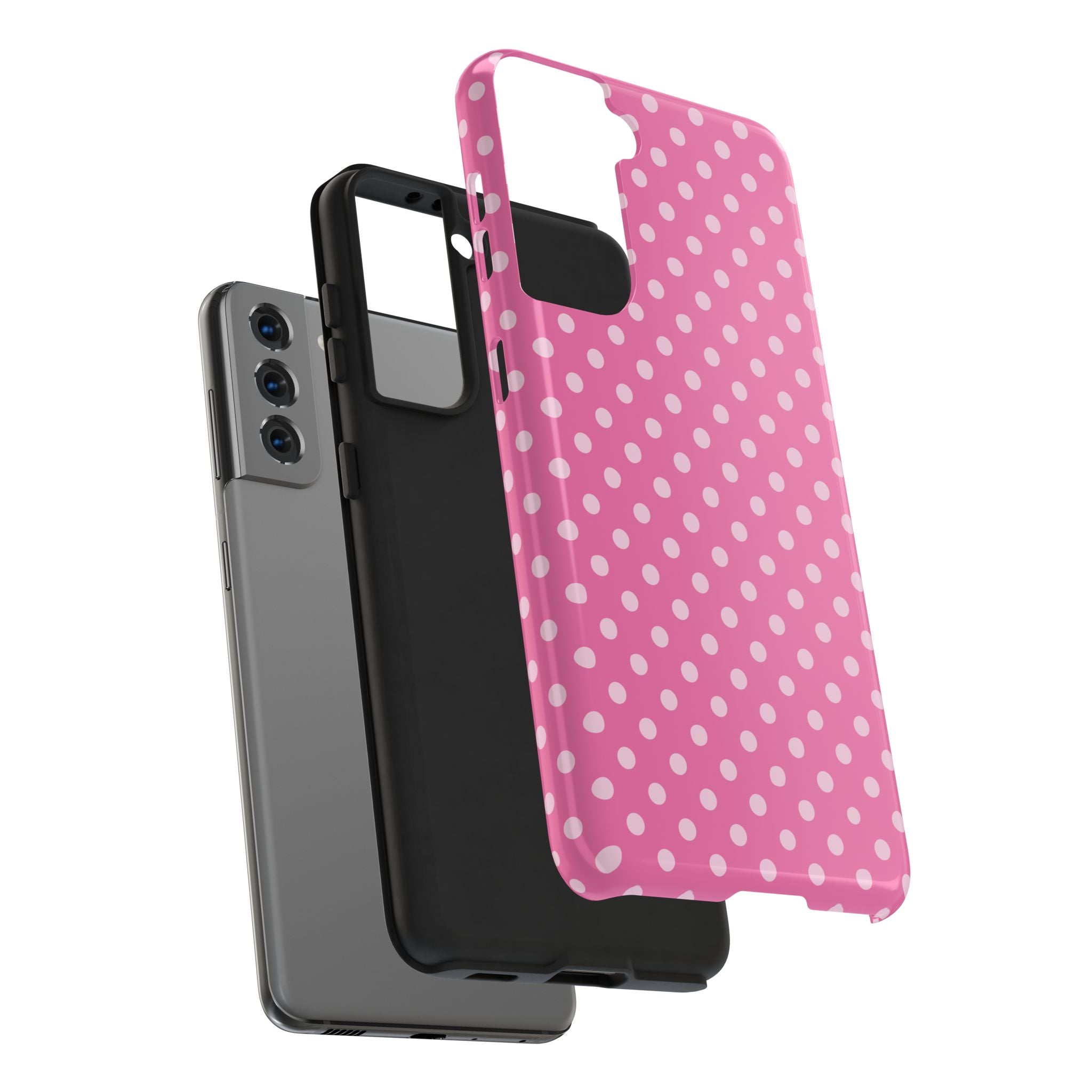 Pink on Pink Polka Dot Phone Case  - Tough Impact-Resistant Case