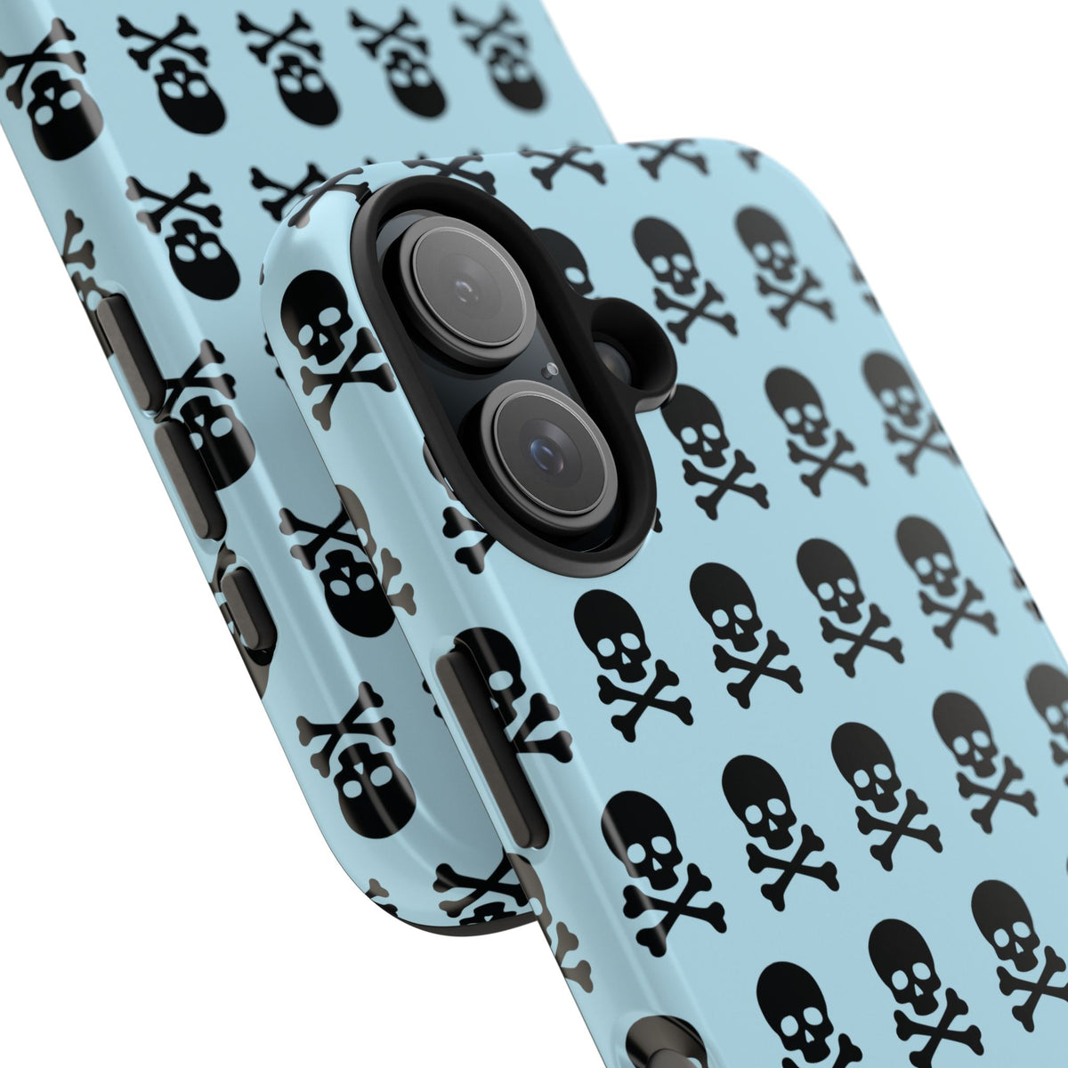Blue Punk Skull Print Phone Case