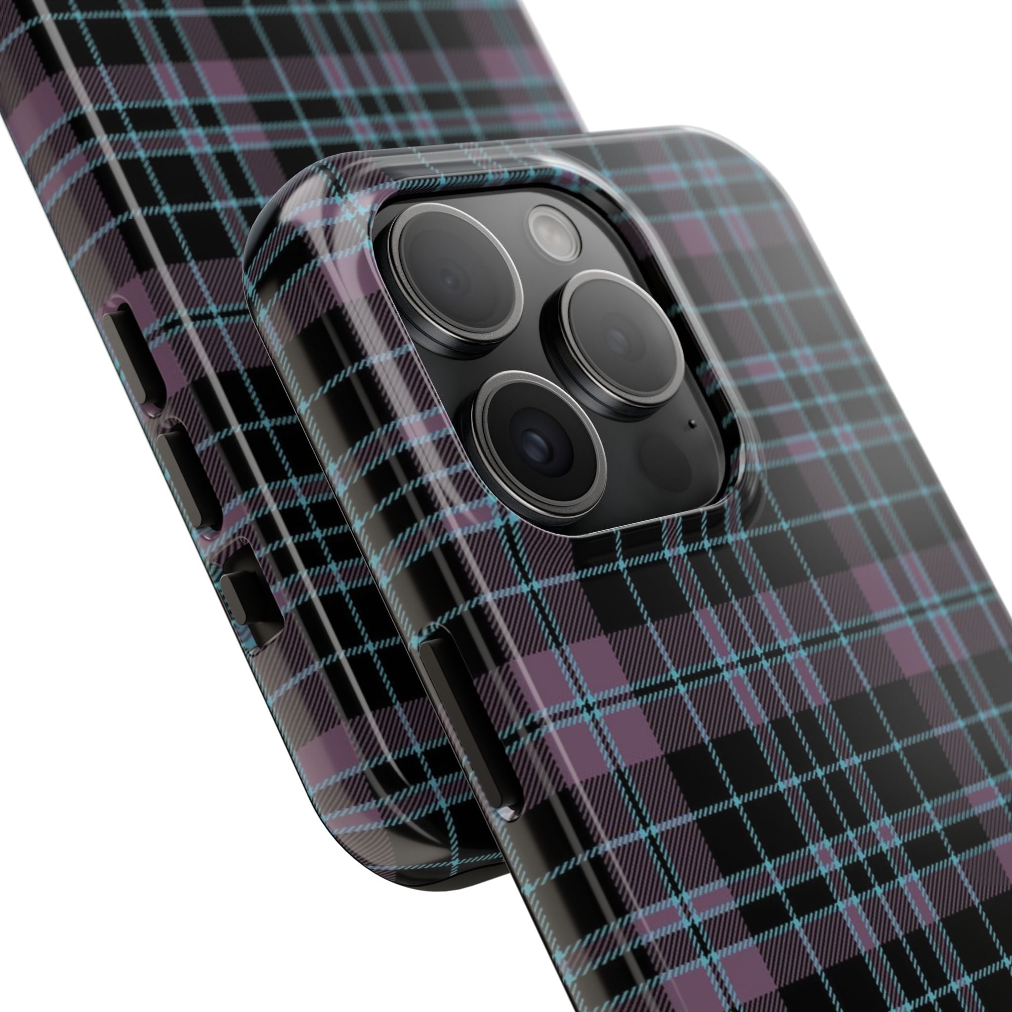 Punk Purple and Blue Plaid Phone Case