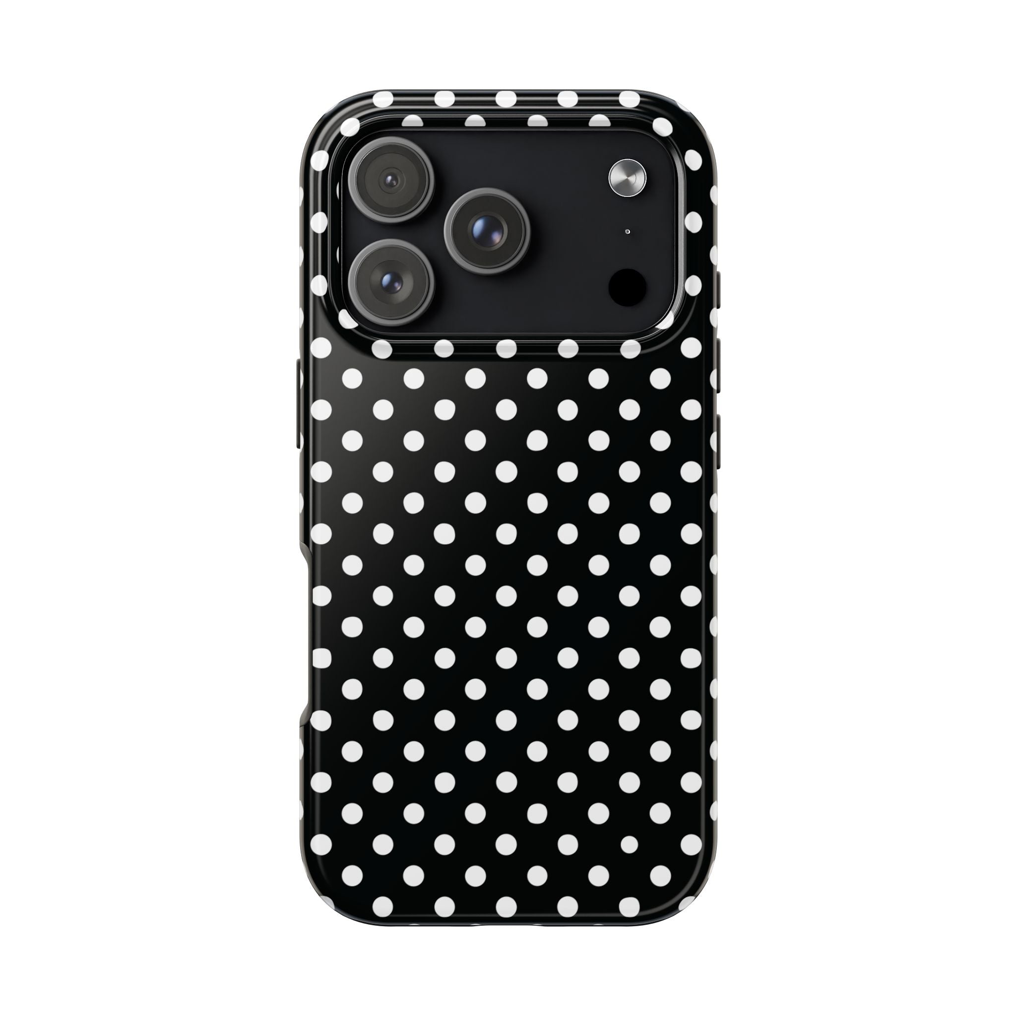 Black and White Polka Dot Phone Case  - Tough Impact-Resistant Case