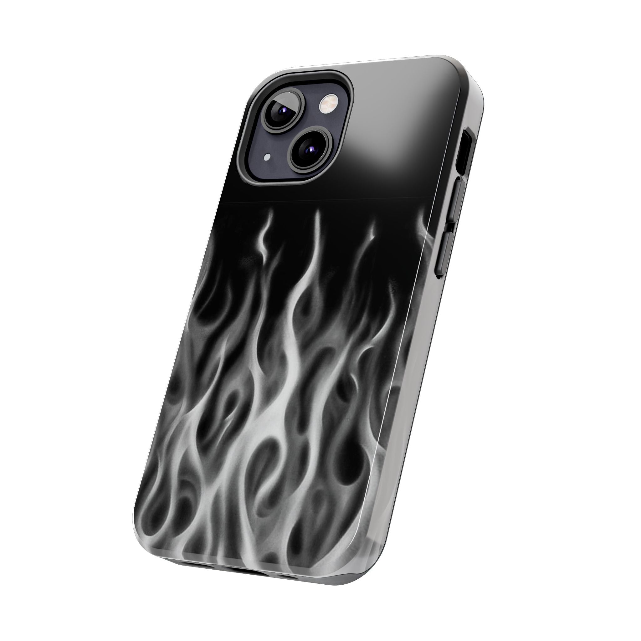 White Airbrush Flames Phone Case  - Tough Impact-Resistant Case
