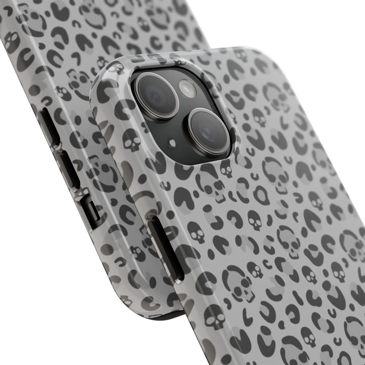 Skull Cheetah Grey Leopard Phone Case