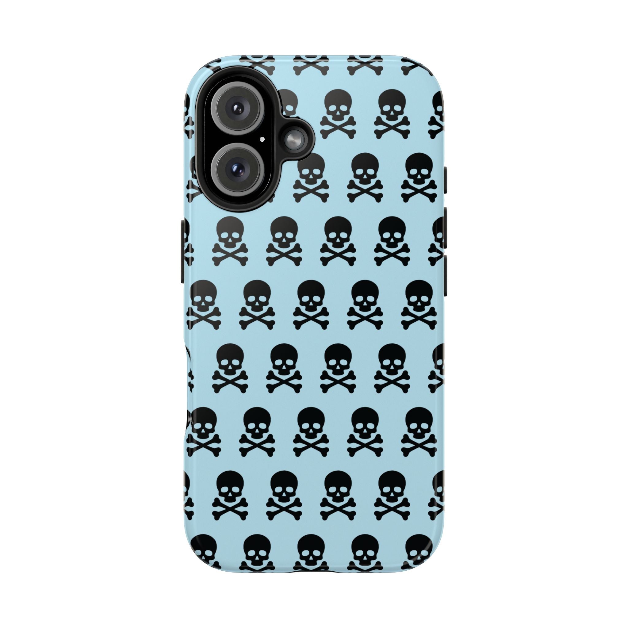 Blue Punk Skull Print Phone Case