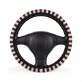 Striped Pink and Black Car Steering Wheel Cover
